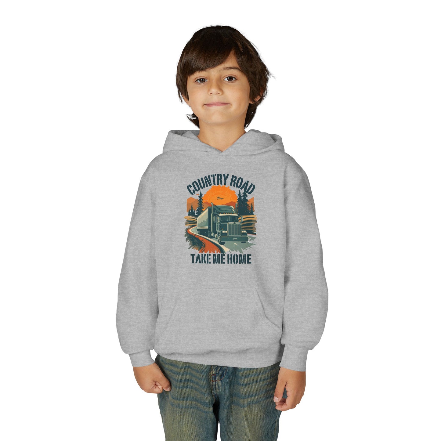 Youth Hoodie - "Country Road Take Me Home" Vintage Truck Graphic