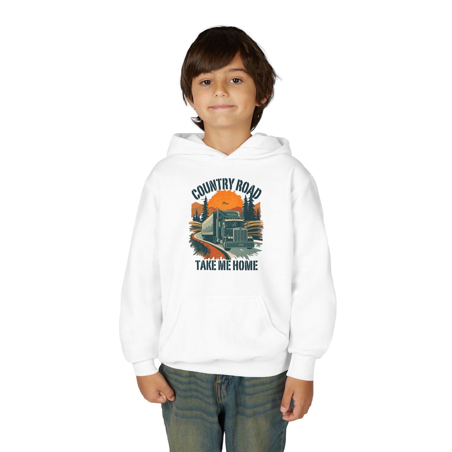 Youth Hoodie - "Country Road Take Me Home" Vintage Truck Graphic
