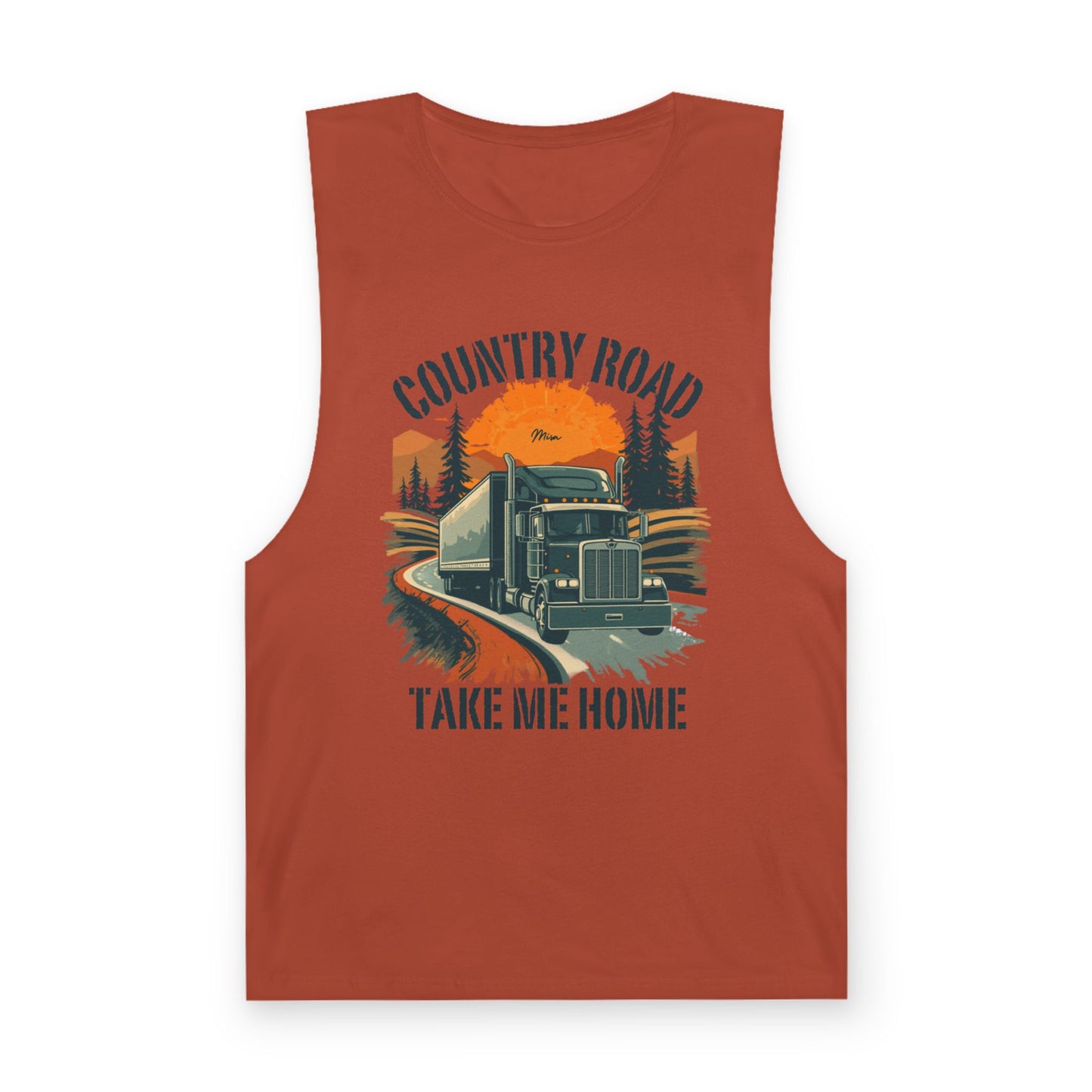 Country Road Tank Top — "Country Road Take Me Home" Trucking Graphic Tank