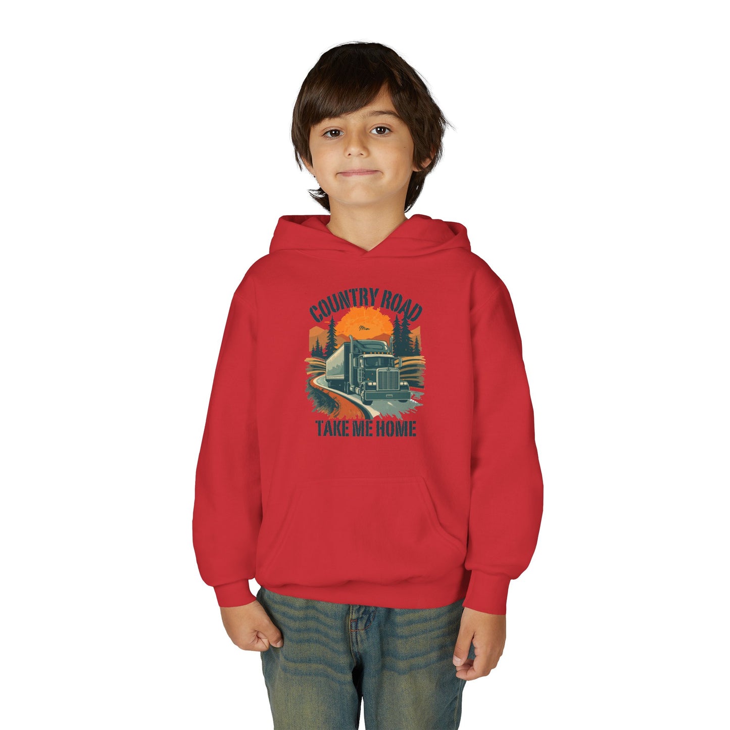 Youth Hoodie - "Country Road Take Me Home" Vintage Truck Graphic