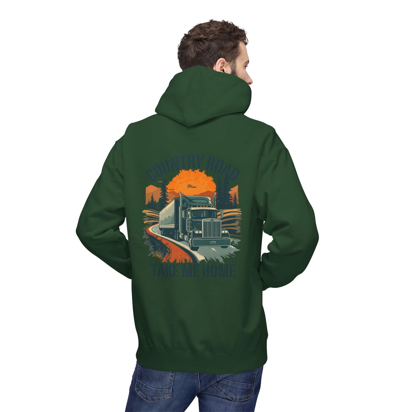 Hoodie — "Country Road Take Me Home" Trucking Graphic Hoodie
