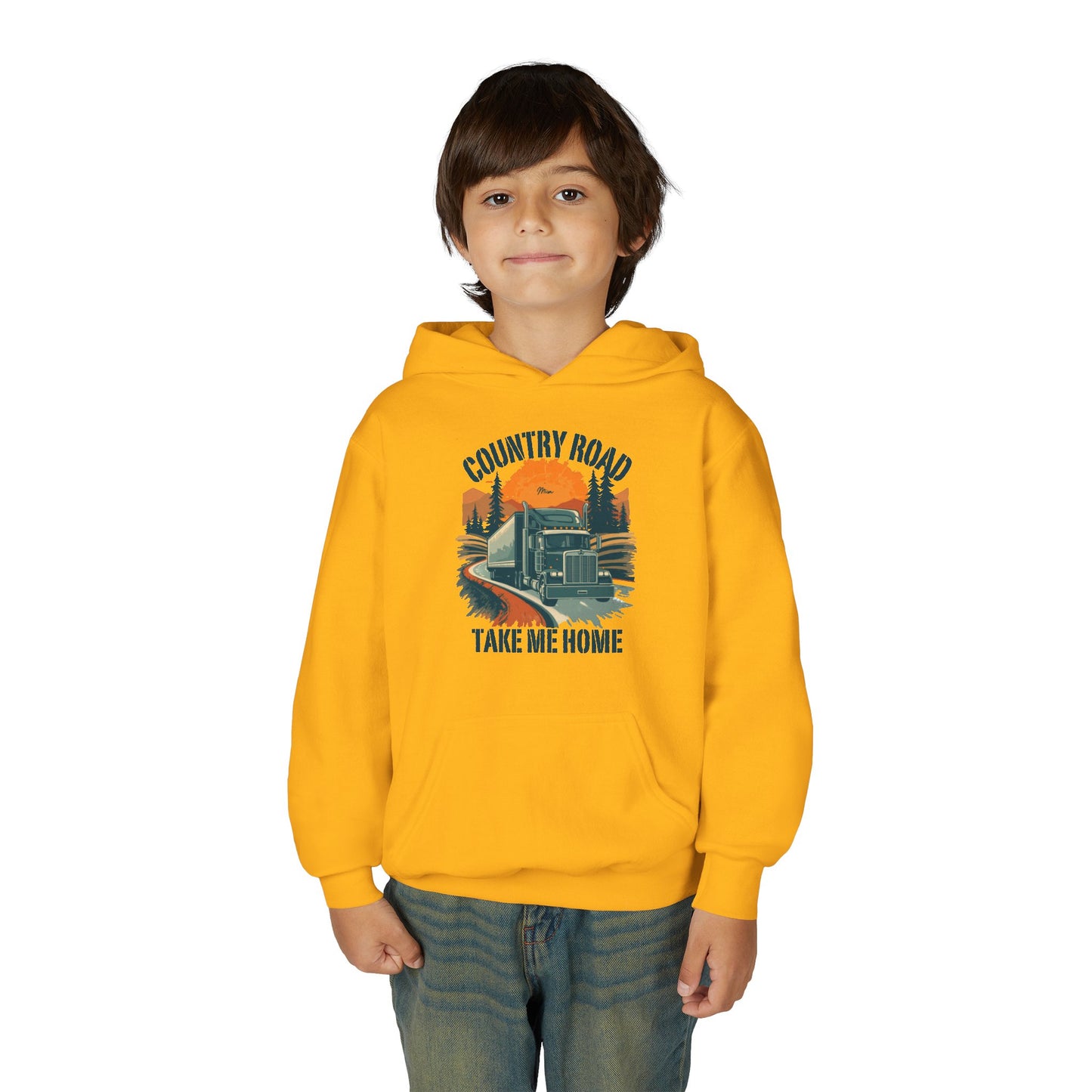 Youth Hoodie - "Country Road Take Me Home" Vintage Truck Graphic