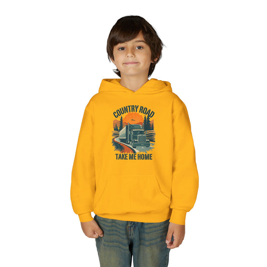 Youth Hoodie - "Country Road Take Me Home" Vintage Truck Graphic