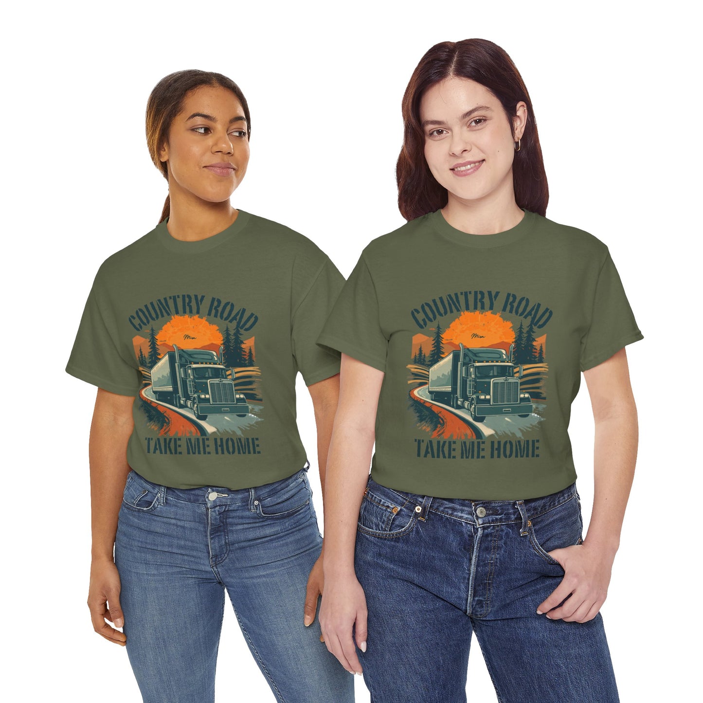 Country Road Truck Tee — "Country Road Take Me Home" Vintage Semi-Truck T-Shirt