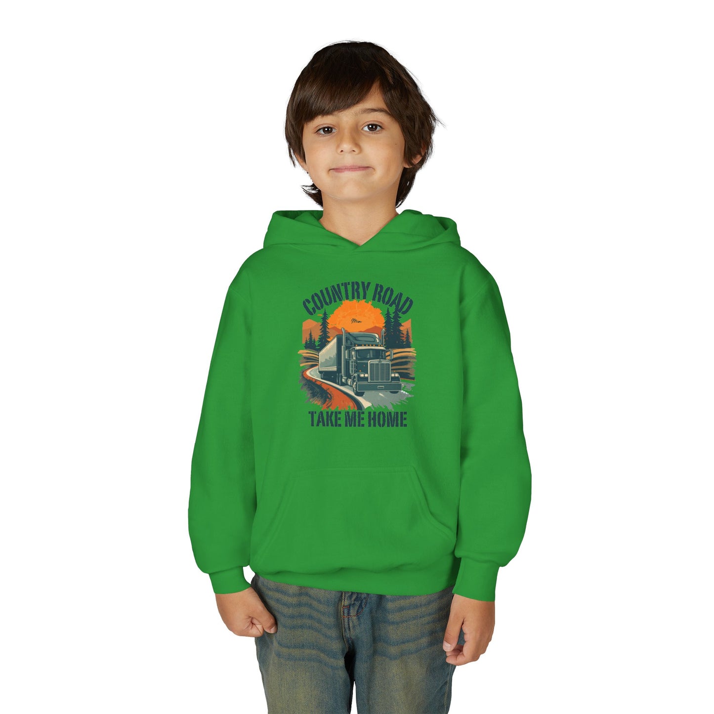 Youth Hoodie - "Country Road Take Me Home" Vintage Truck Graphic