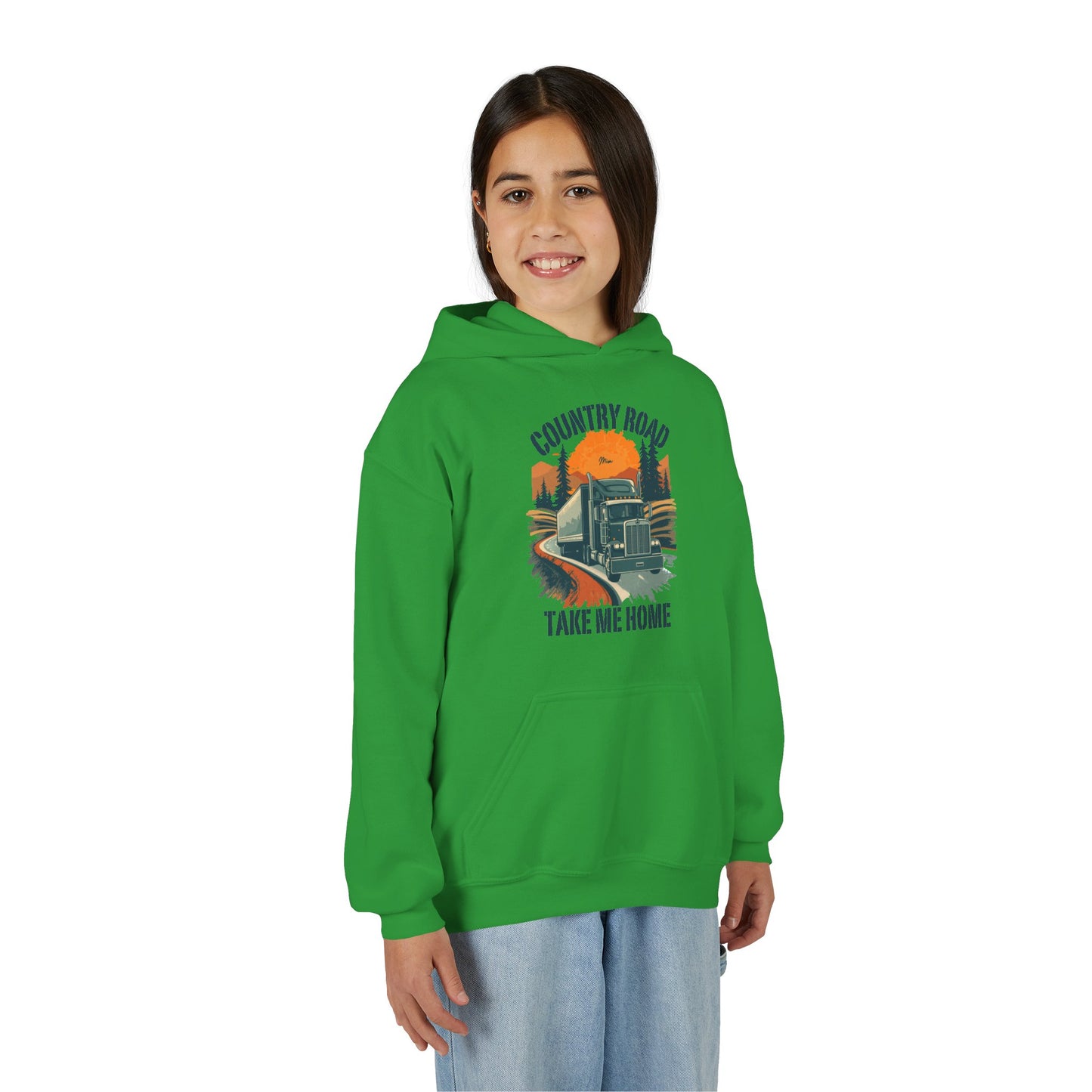 Youth Hoodie - "Country Road Take Me Home" Vintage Truck Graphic