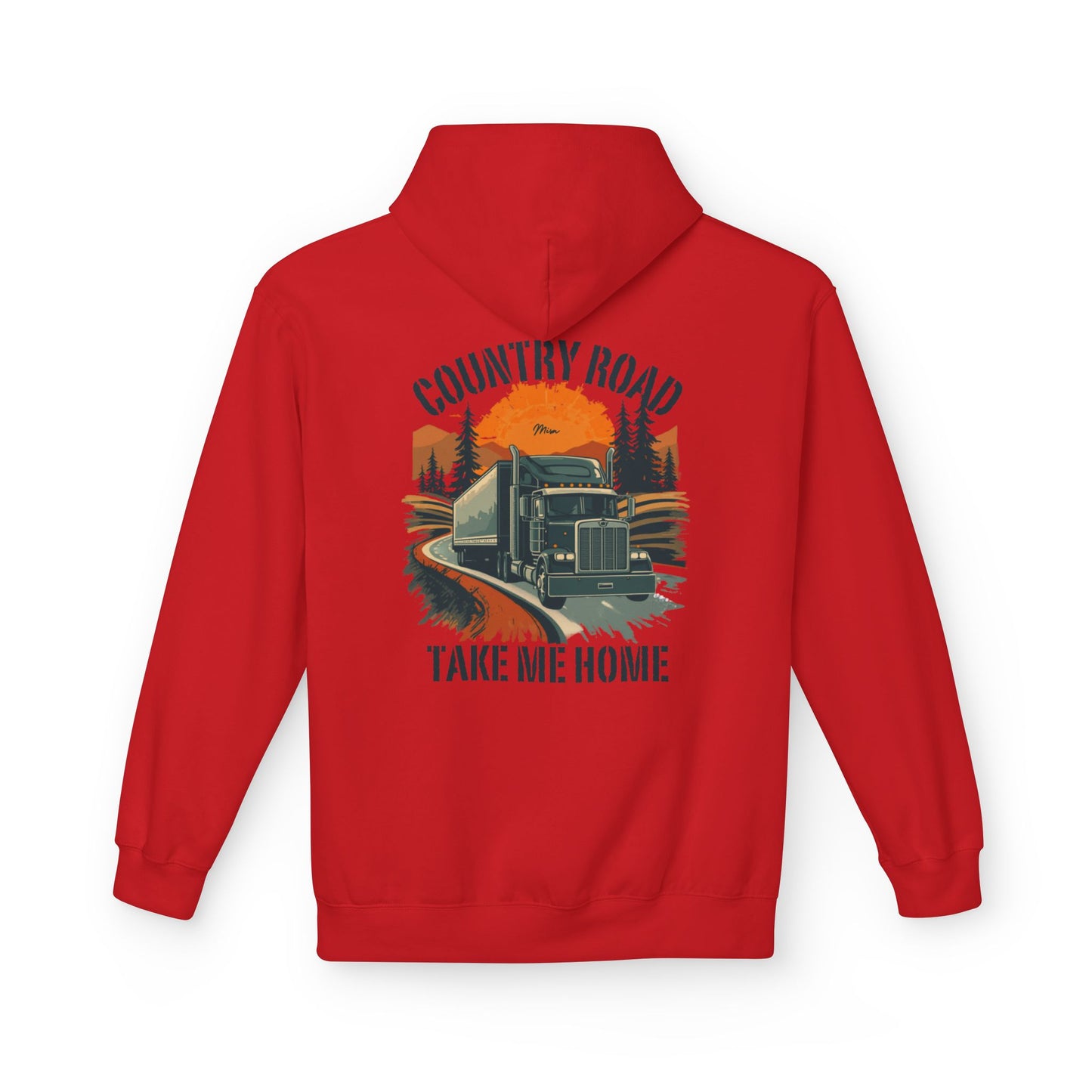 Country Road Truck Hoodie — "Country Road Take Me Home" Retro Semi Truck Pullover