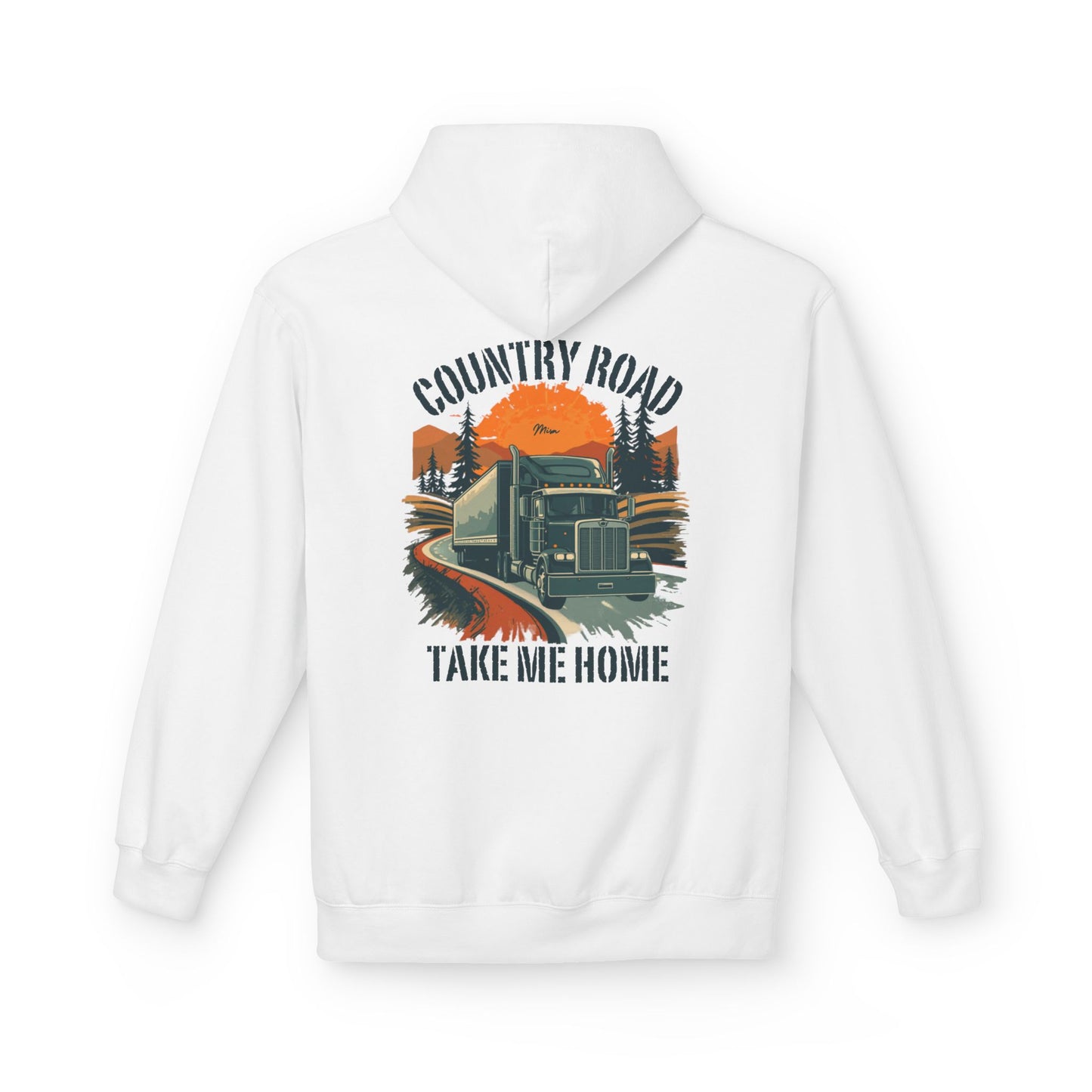 Country Road Truck Hoodie — "Country Road Take Me Home" Retro Semi Truck Pullover