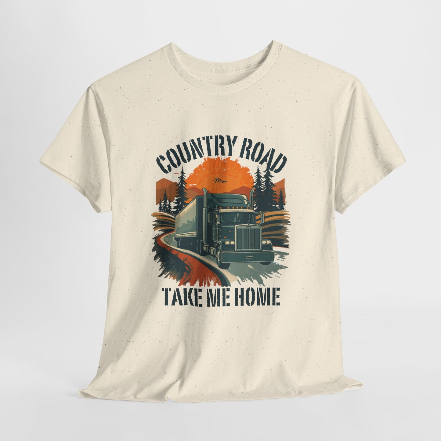 Country Road Truck Tee — "Country Road Take Me Home" Vintage Semi-Truck T-Shirt