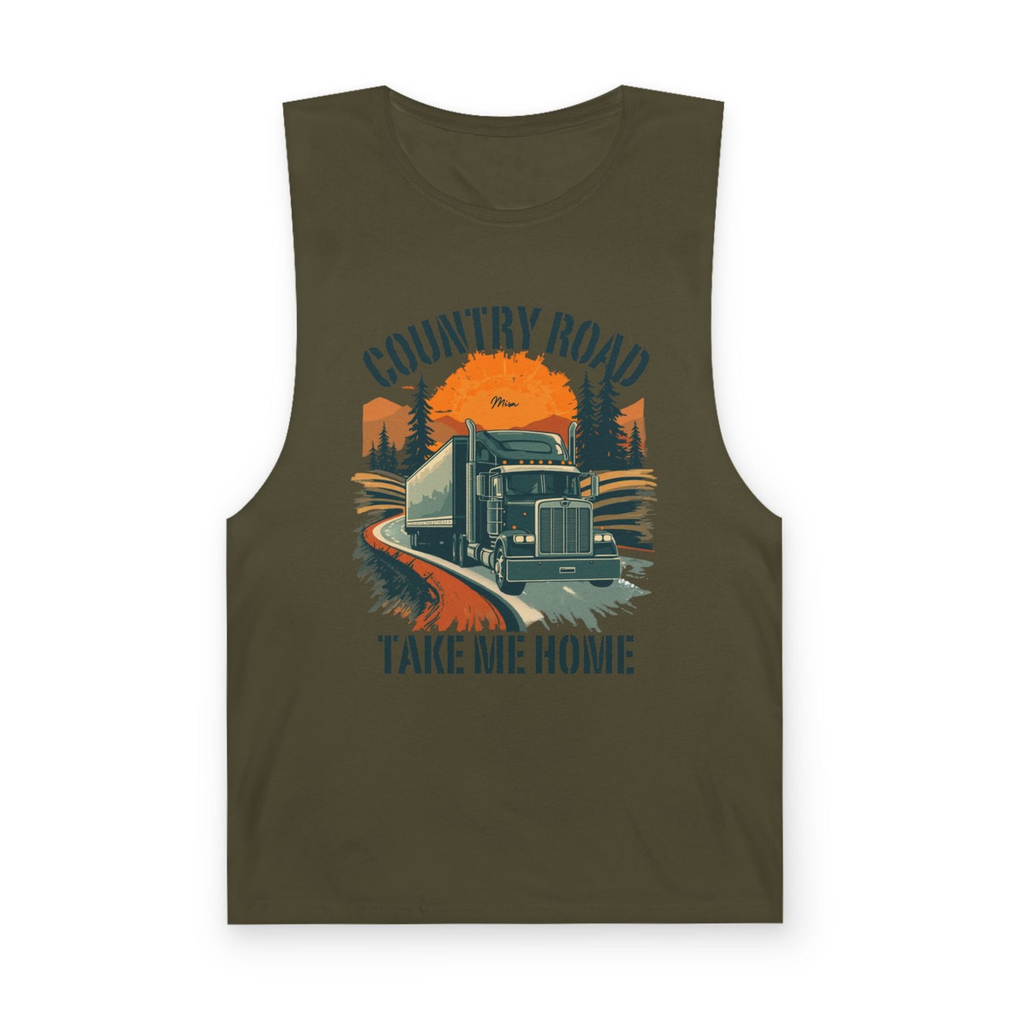 Country Road Tank Top — "Country Road Take Me Home" Trucking Graphic Tank
