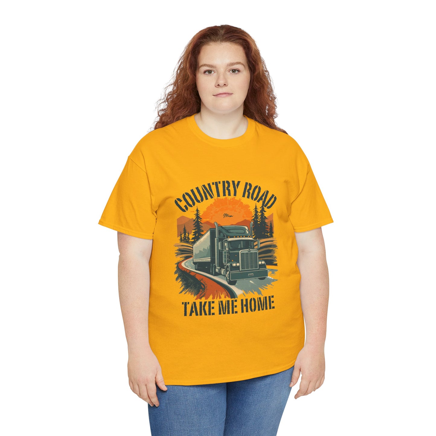 Country Road Truck Tee — "Country Road Take Me Home" Vintage Semi-Truck T-Shirt