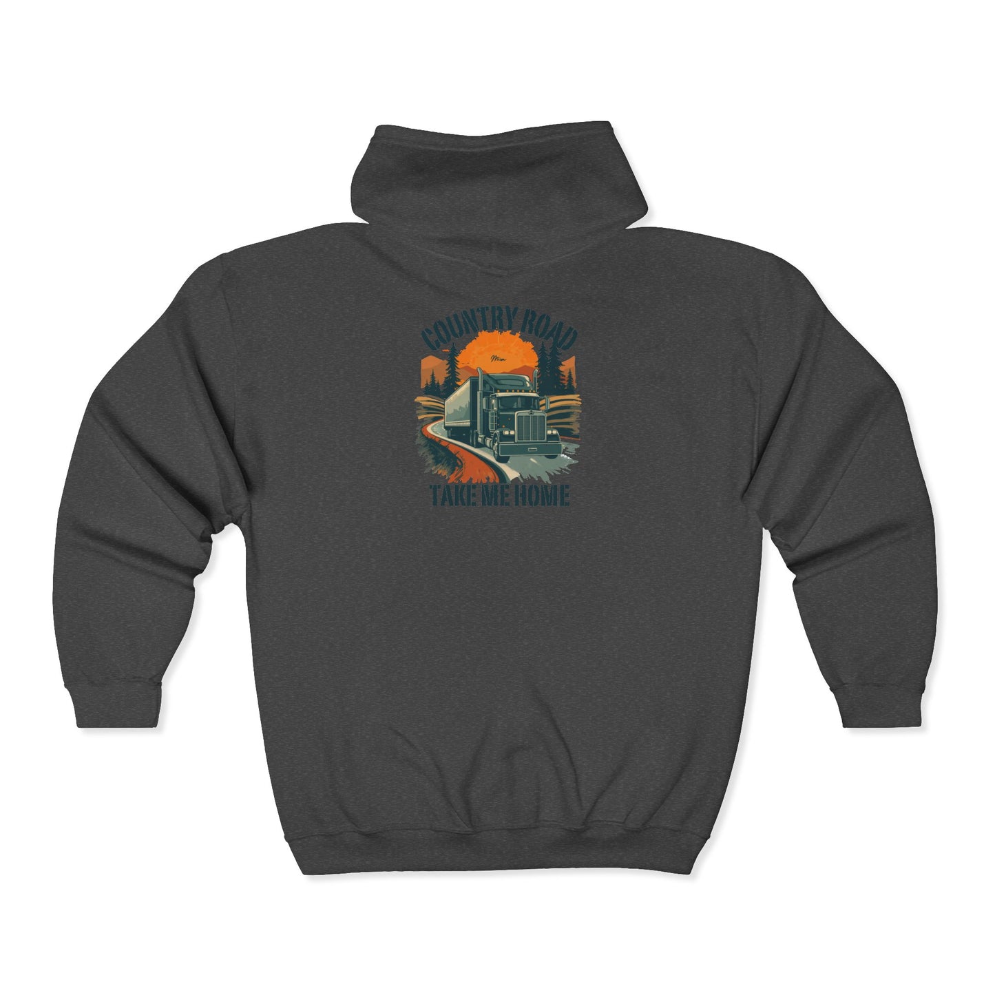 Full-Zip Hoodie — Pacific Coast Train Scenery Graphic