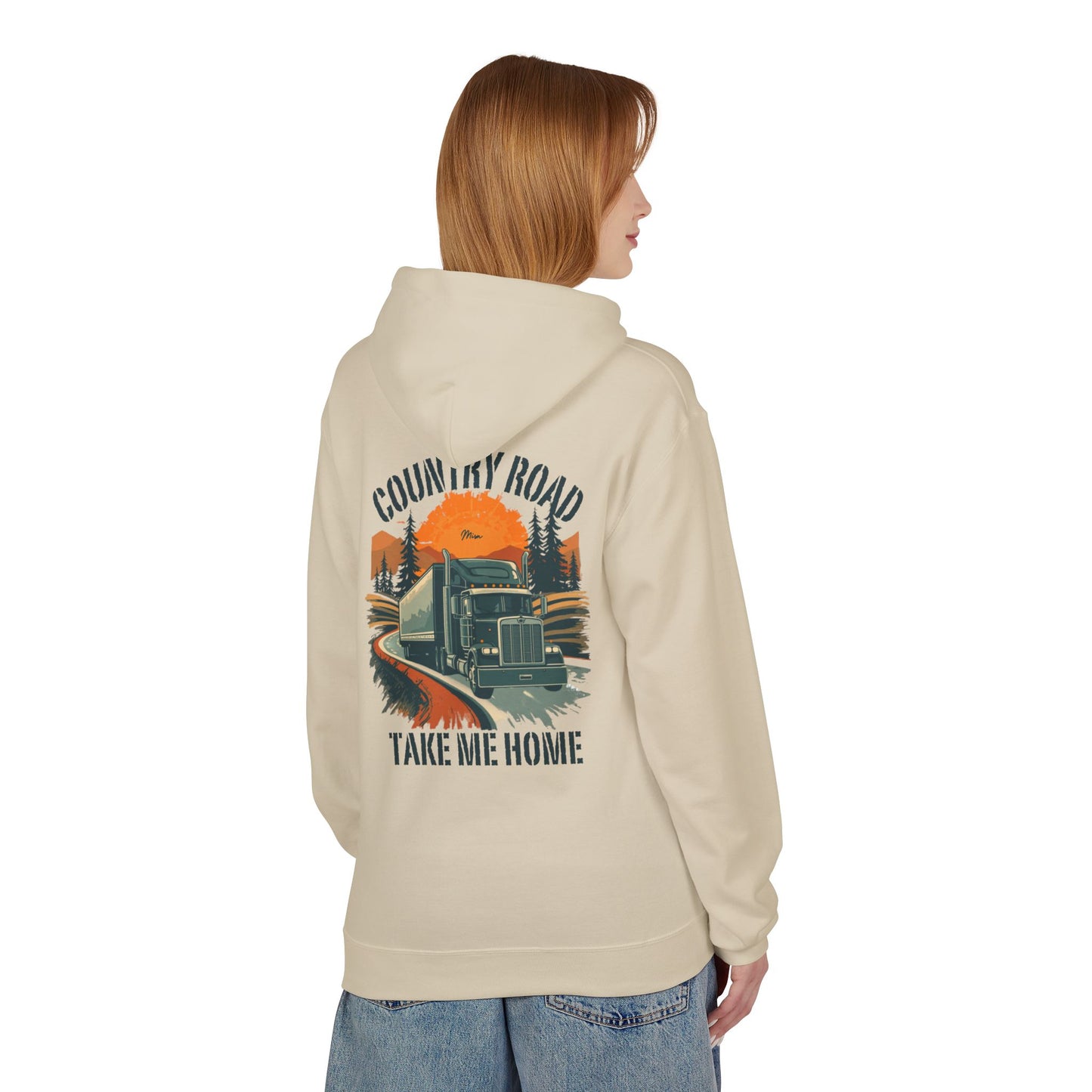 Hoodie — "Country Road Take Me Home" Trucking Graphic Hoodie