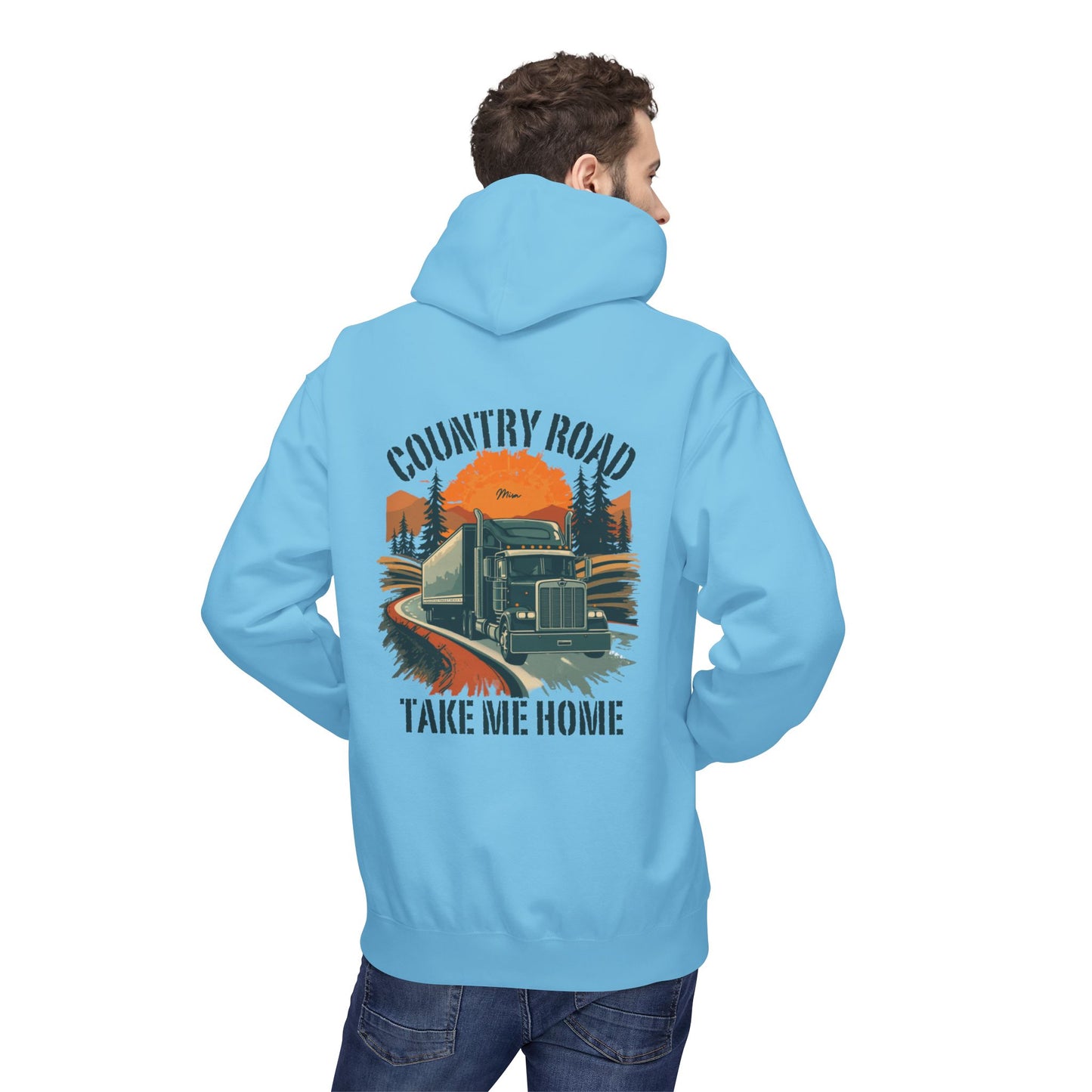 Hoodie — "Country Road Take Me Home" Trucking Graphic Hoodie