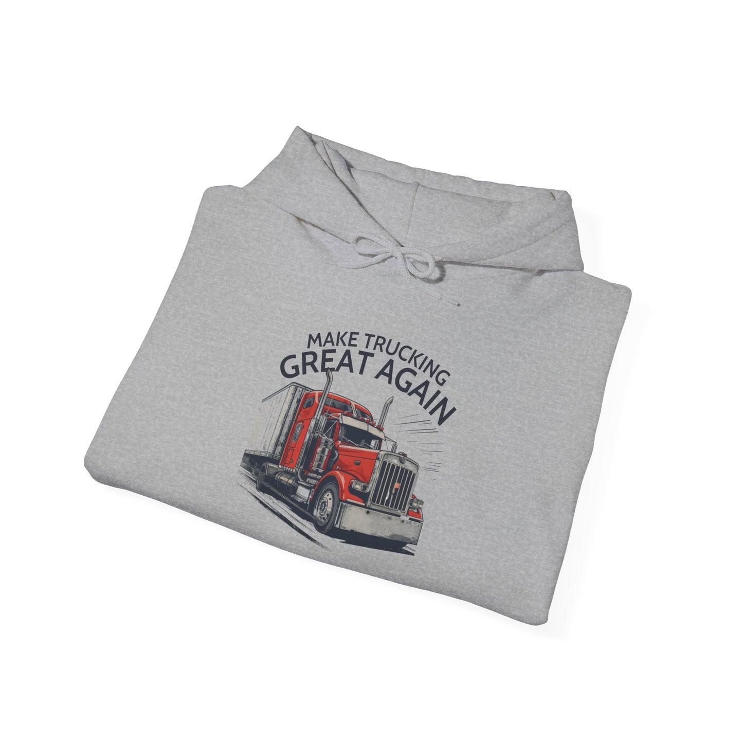 Trucker Hoodie - "Make Trucking Great Again" American Flag Sleeves