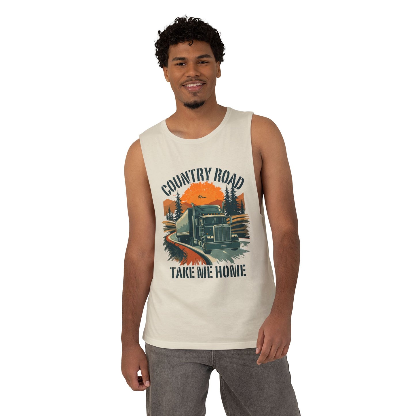 Country Road Tank Top — "Country Road Take Me Home" Trucking Graphic Tank