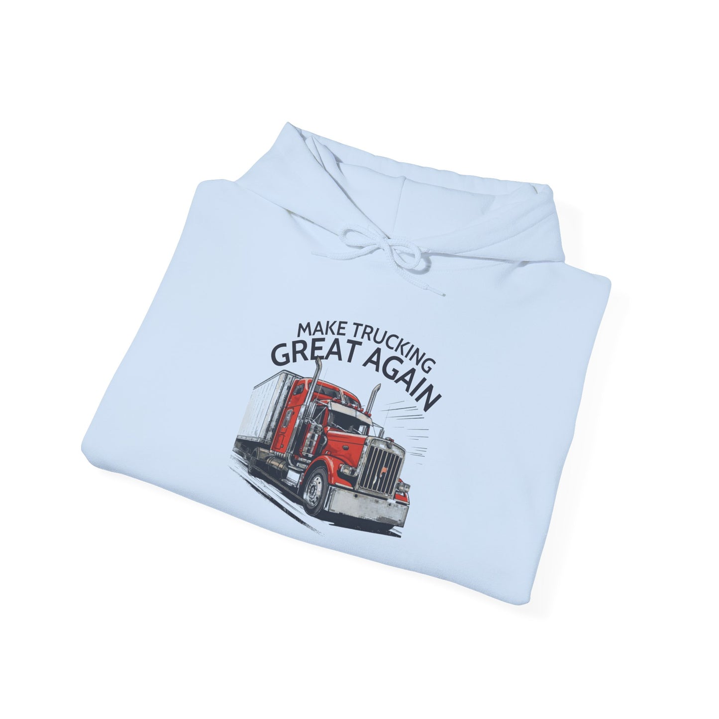 Trucker Hoodie - "Make Trucking Great Again" American Flag Sleeves