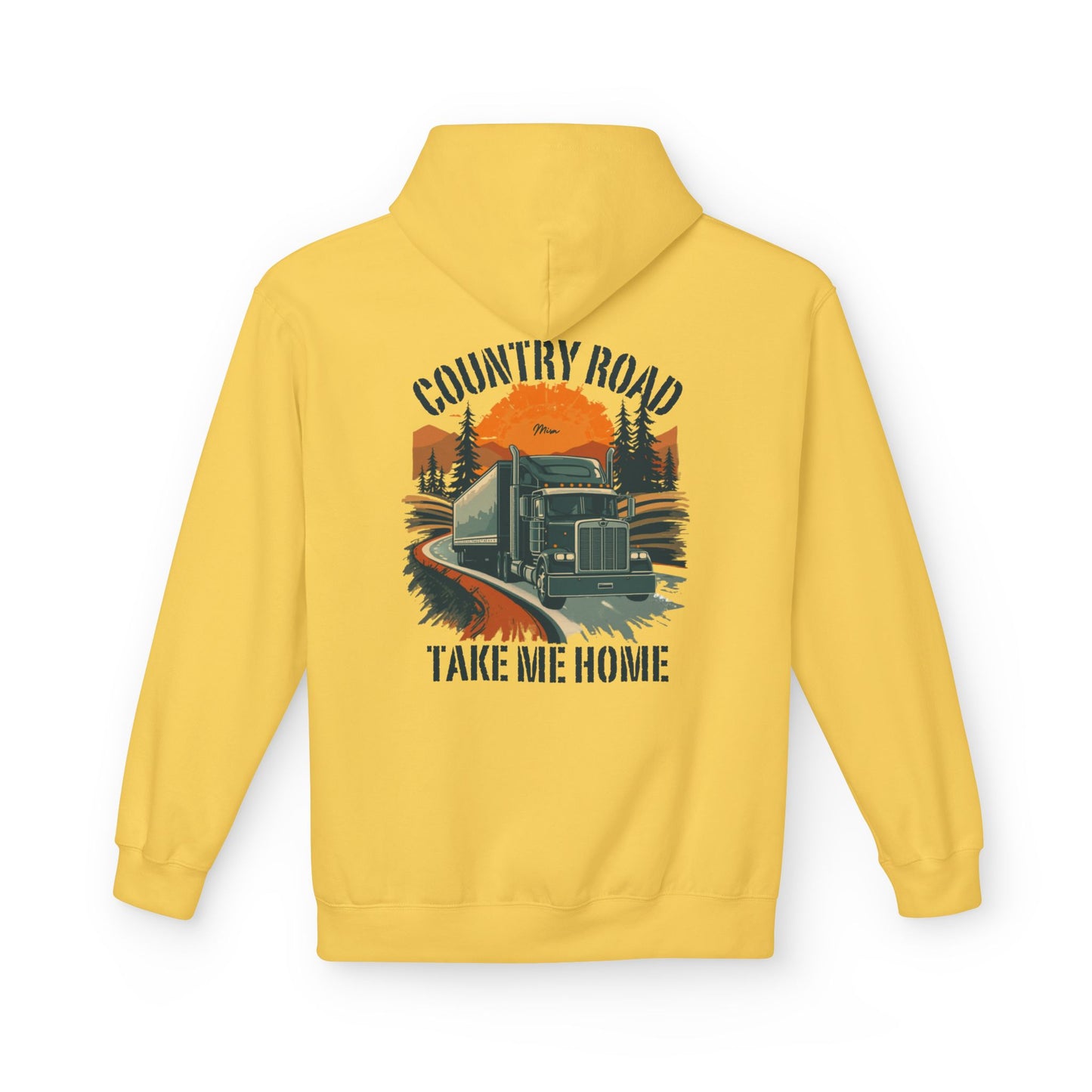 Country Road Truck Hoodie — "Country Road Take Me Home" Retro Semi Truck Pullover