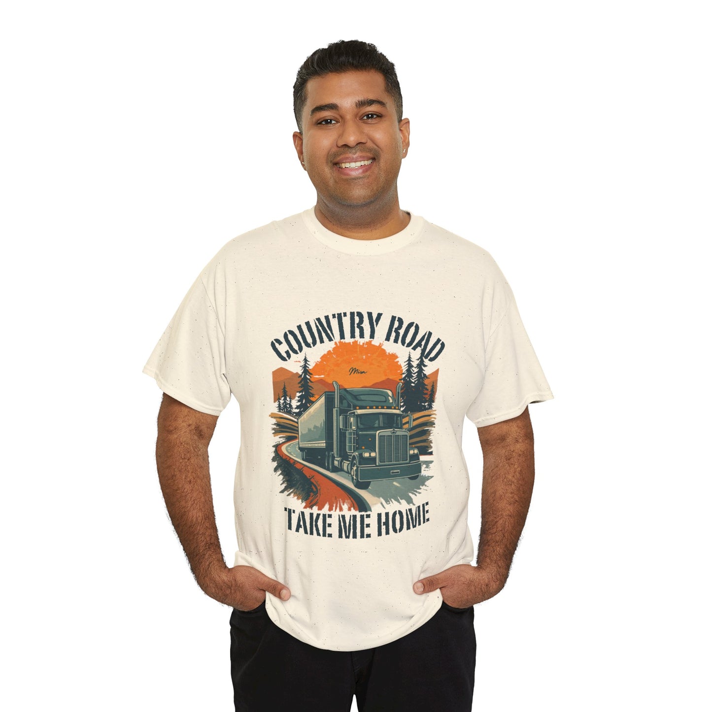 Country Road Truck Tee — "Country Road Take Me Home" Vintage Semi-Truck T-Shirt