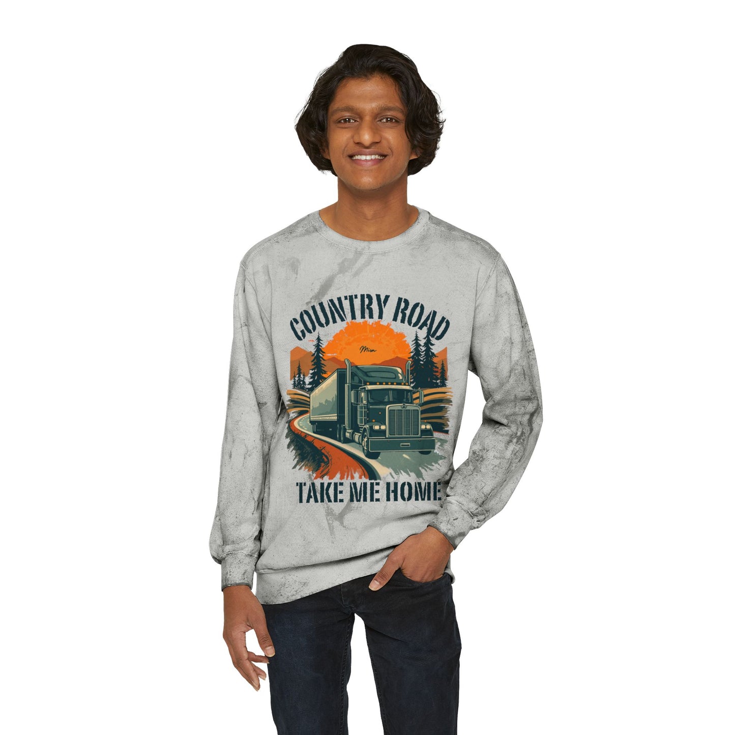 Country Road Truck Crewneck Sweatshirt — "Take Me Home" Vintage Semi Truck Pullover