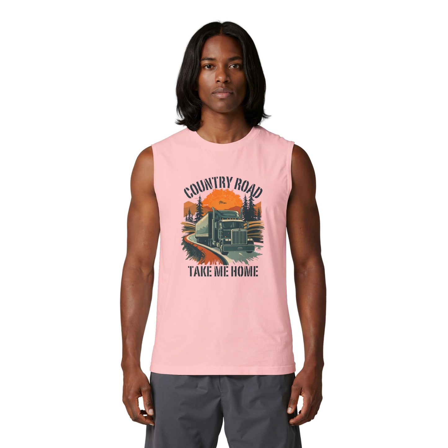 Country Road Truck Tank Top – "Take Me Home" Vintage Semi Truck Muscle Tee