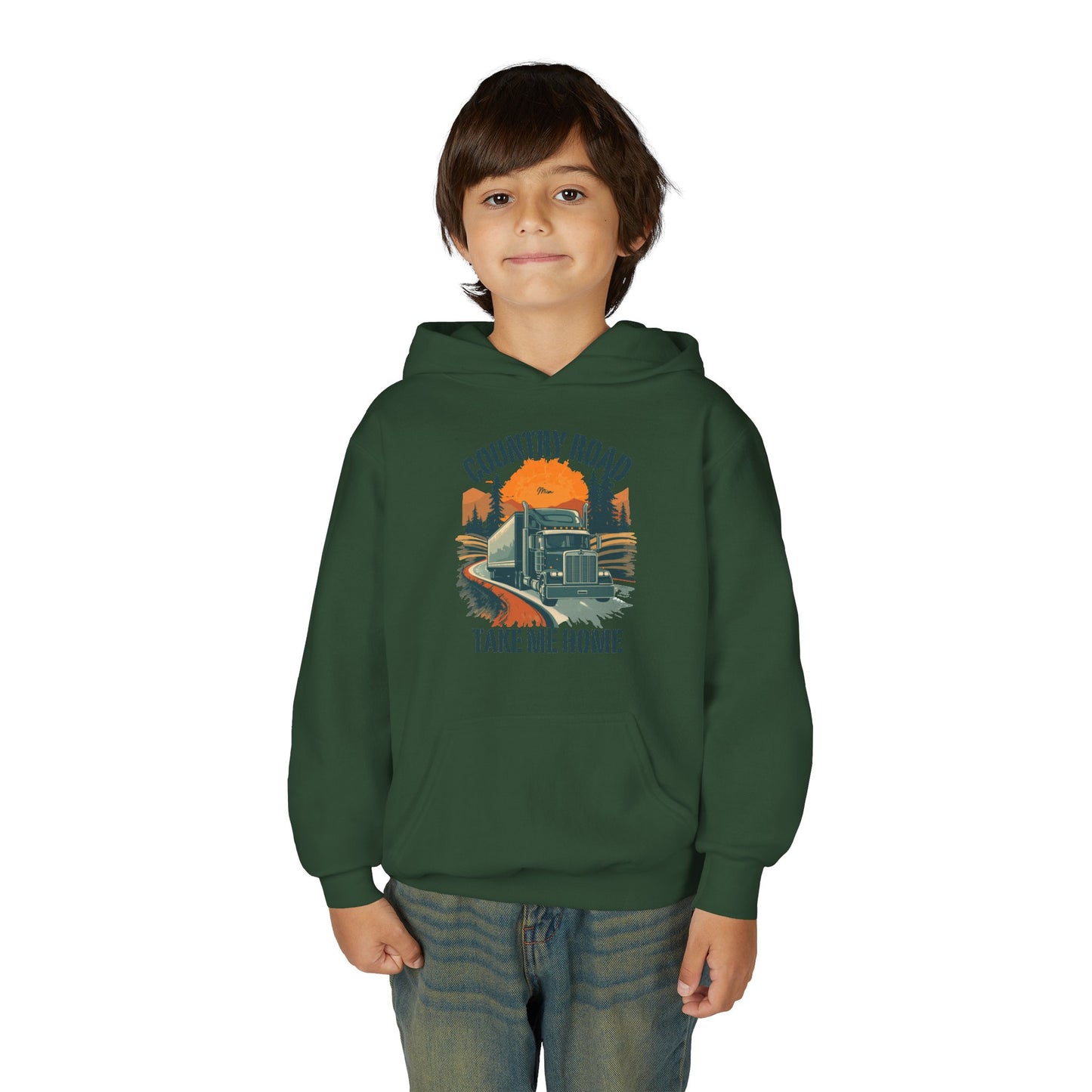 Youth Hoodie - "Country Road Take Me Home" Vintage Truck Graphic