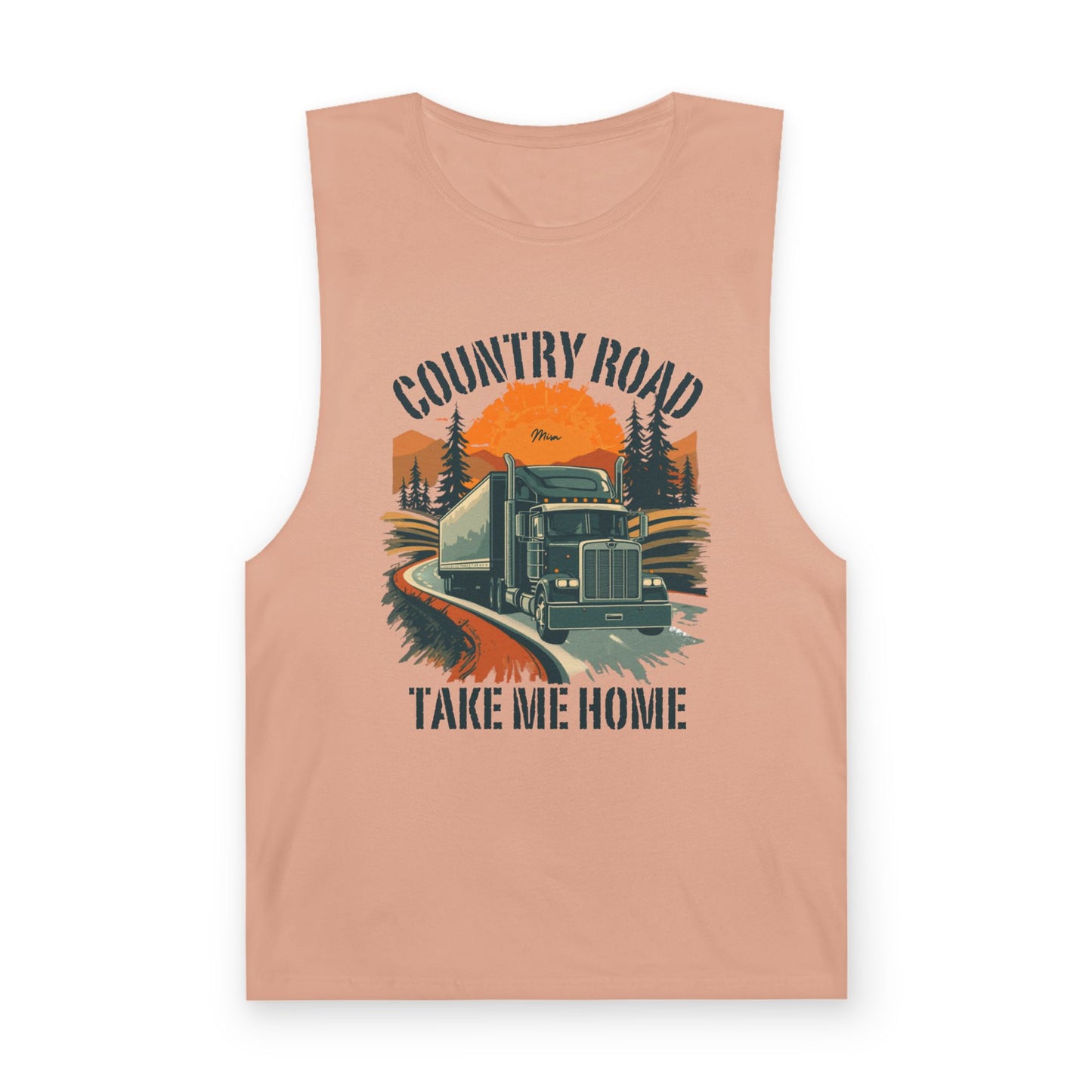 Country Road Tank Top — "Country Road Take Me Home" Trucking Graphic Tank