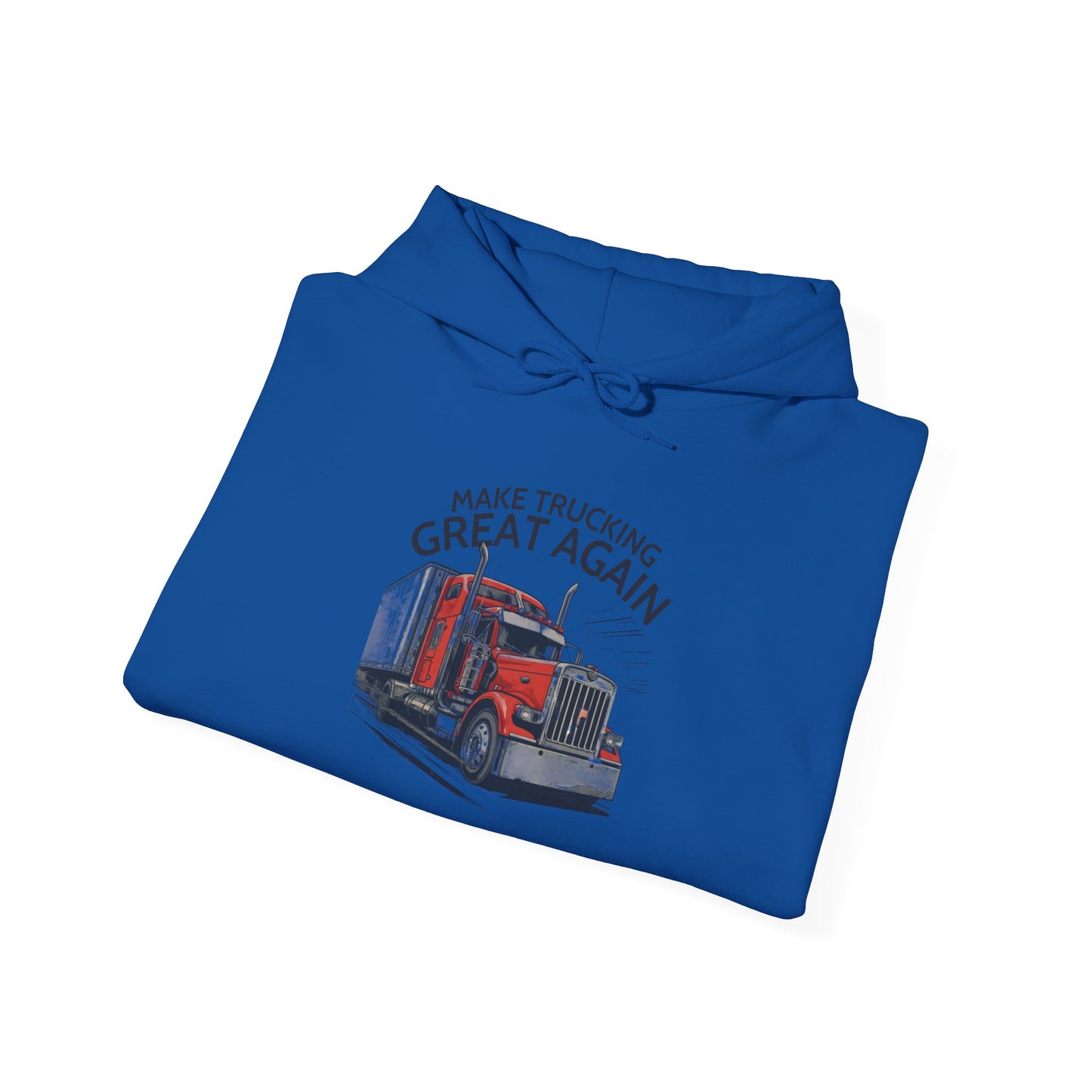 Trucker Hoodie - "Make Trucking Great Again" American Flag Sleeves