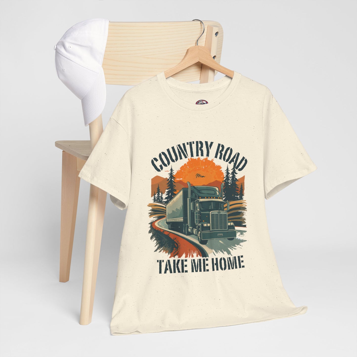 Country Road Truck Tee — "Country Road Take Me Home" Vintage Semi-Truck T-Shirt
