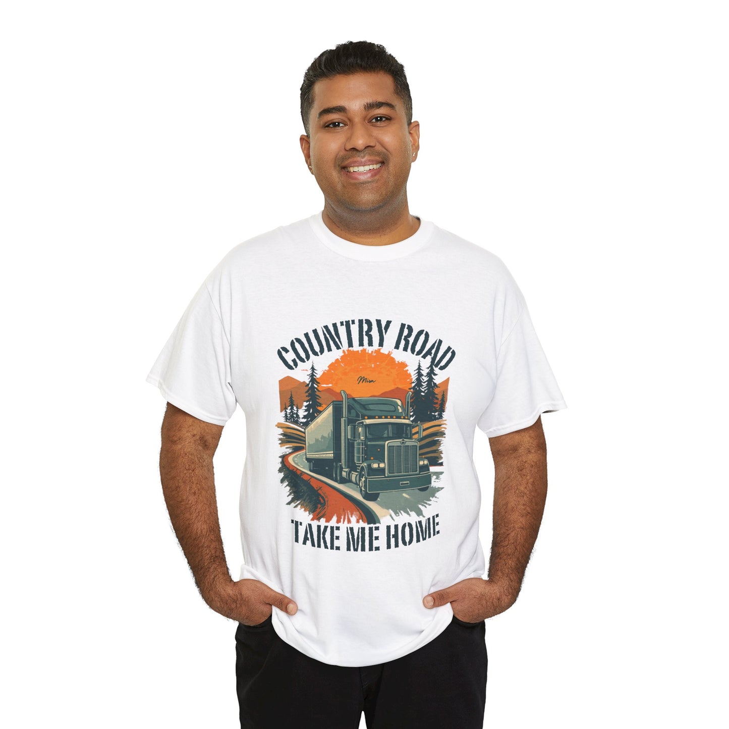 Country Road Truck Tee — "Country Road Take Me Home" Vintage Semi-Truck T-Shirt