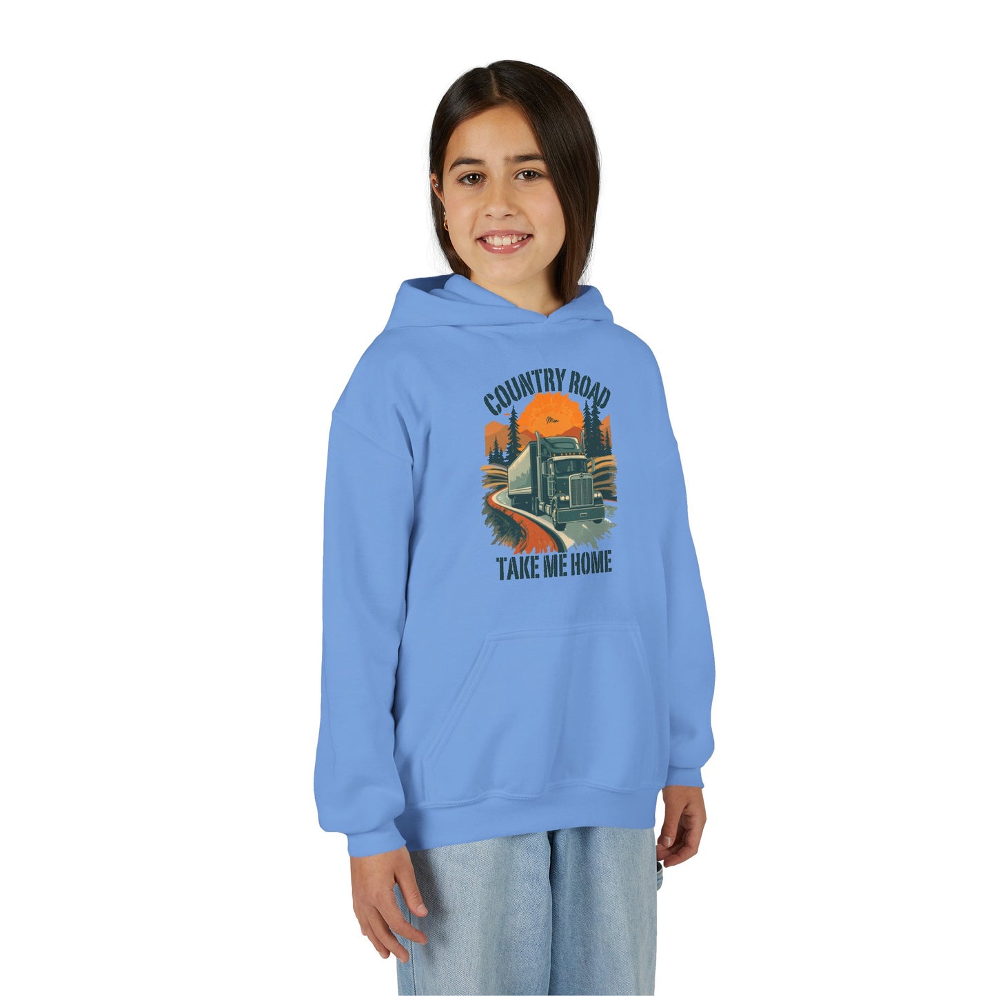 Youth Hoodie - "Country Road Take Me Home" Vintage Truck Graphic