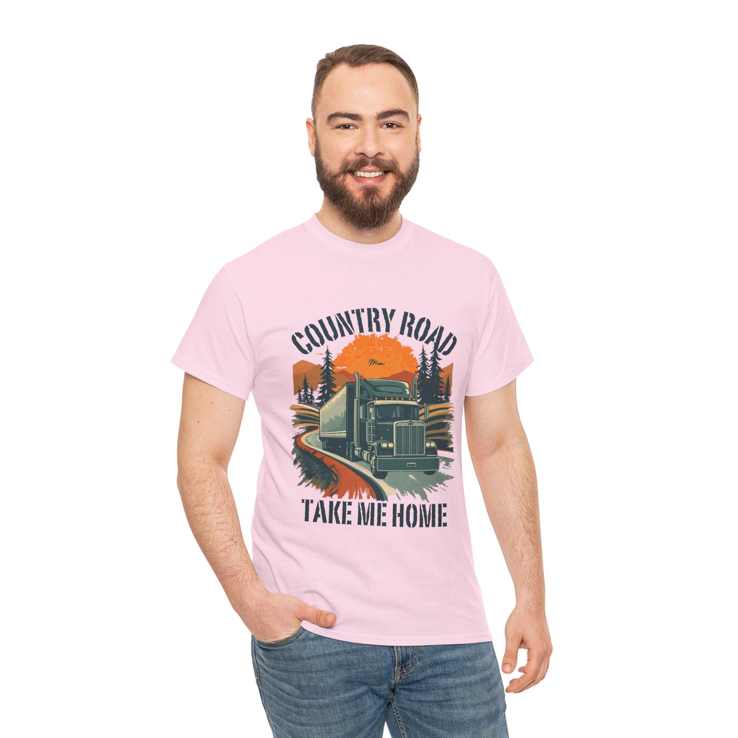 Country Road Truck Tee — "Country Road Take Me Home" Vintage Semi-Truck T-Shirt