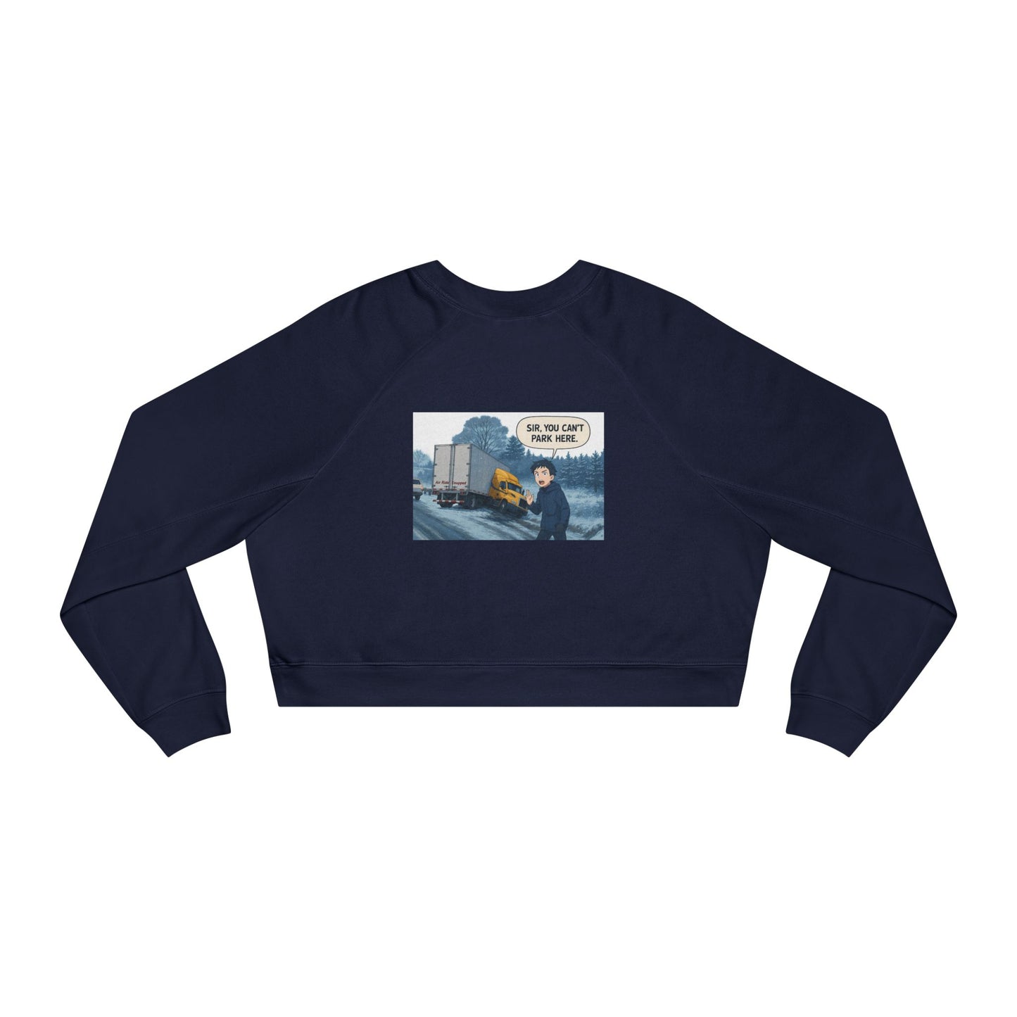Cozy Women's Cropped Fleece Pullover with Fun Graphic Design | Sir