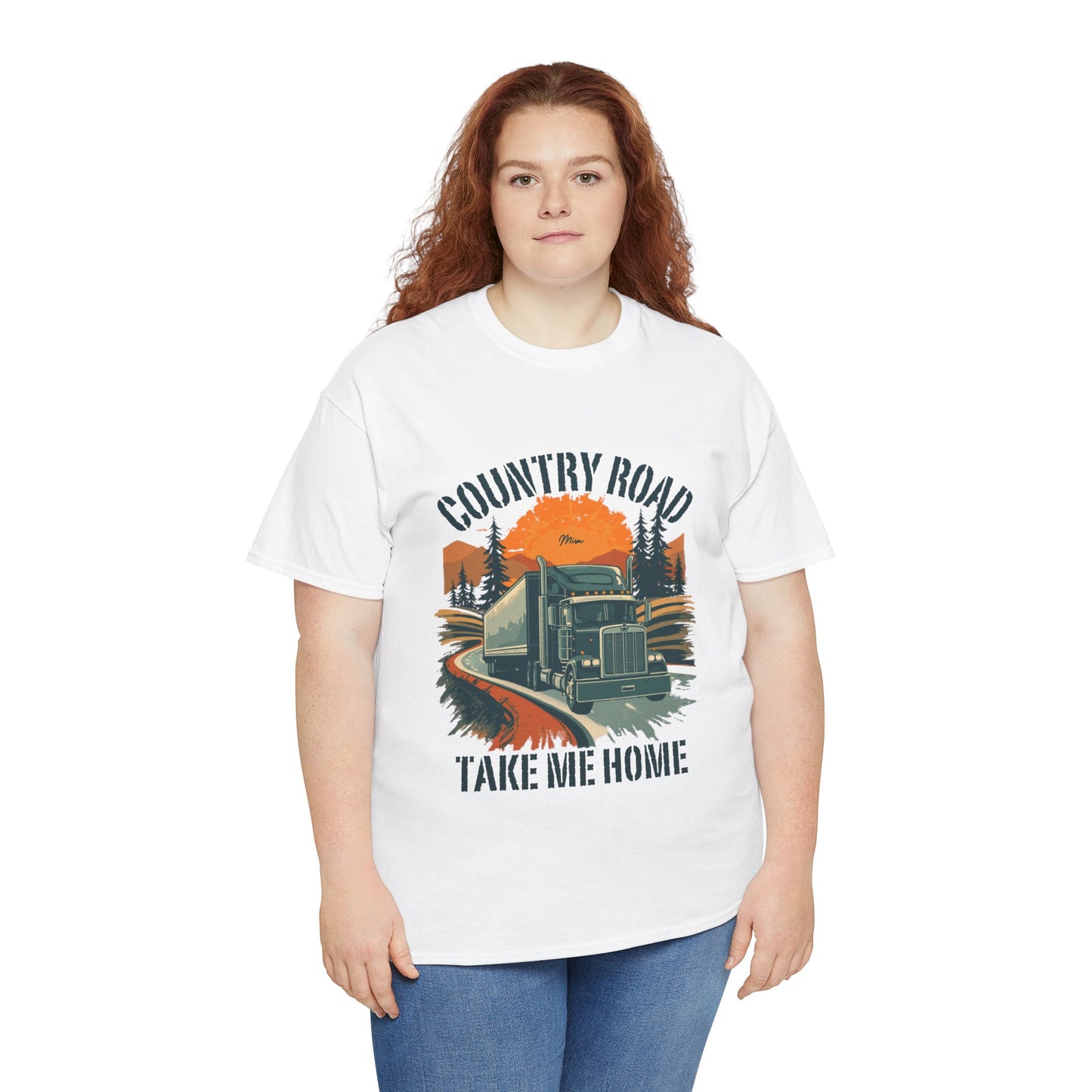 Country Road Truck Tee — "Country Road Take Me Home" Vintage Semi-Truck T-Shirt