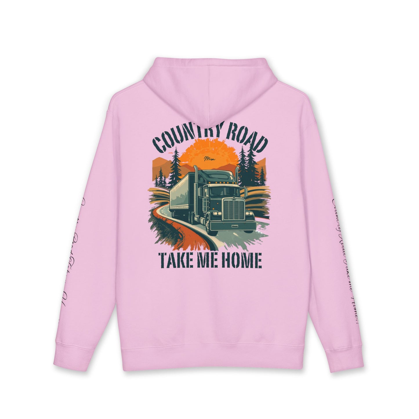 Hoodie — "Country Road Take Me Home" Trucking Graphic Hooded Sweatshirt