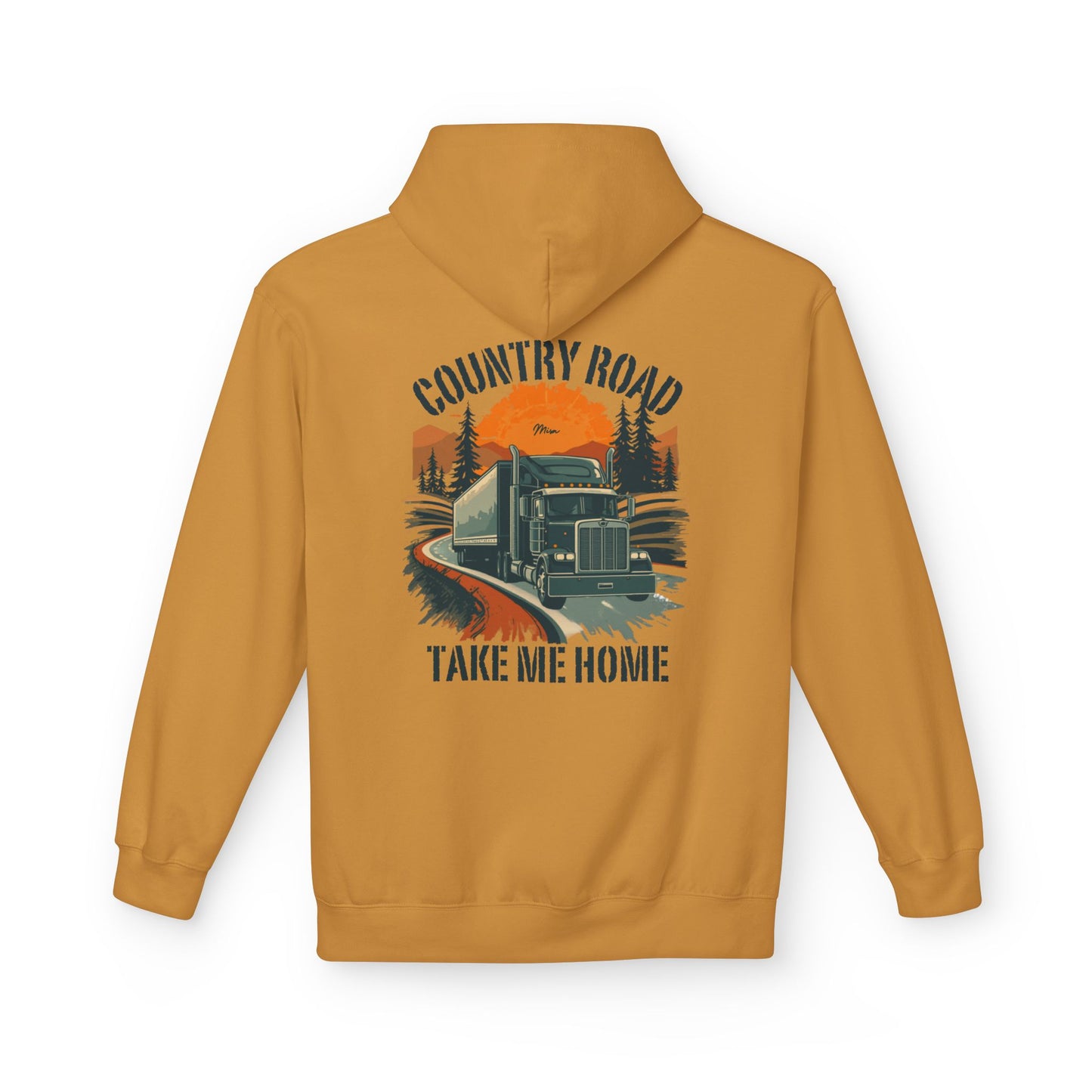Country Road Truck Hoodie — "Country Road Take Me Home" Retro Semi Truck Pullover