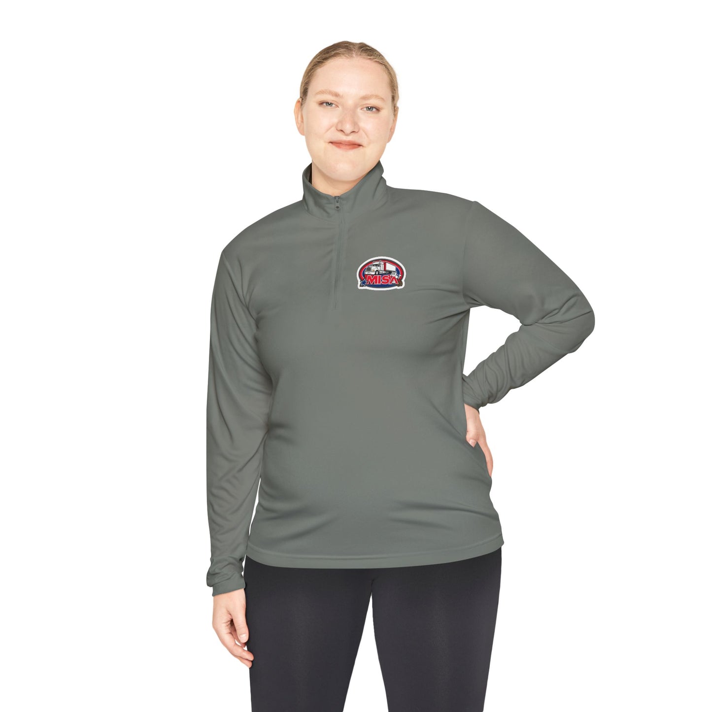 Quarter-Zip Pullover — “Country Road Take Me Home” Trucking Graphic
