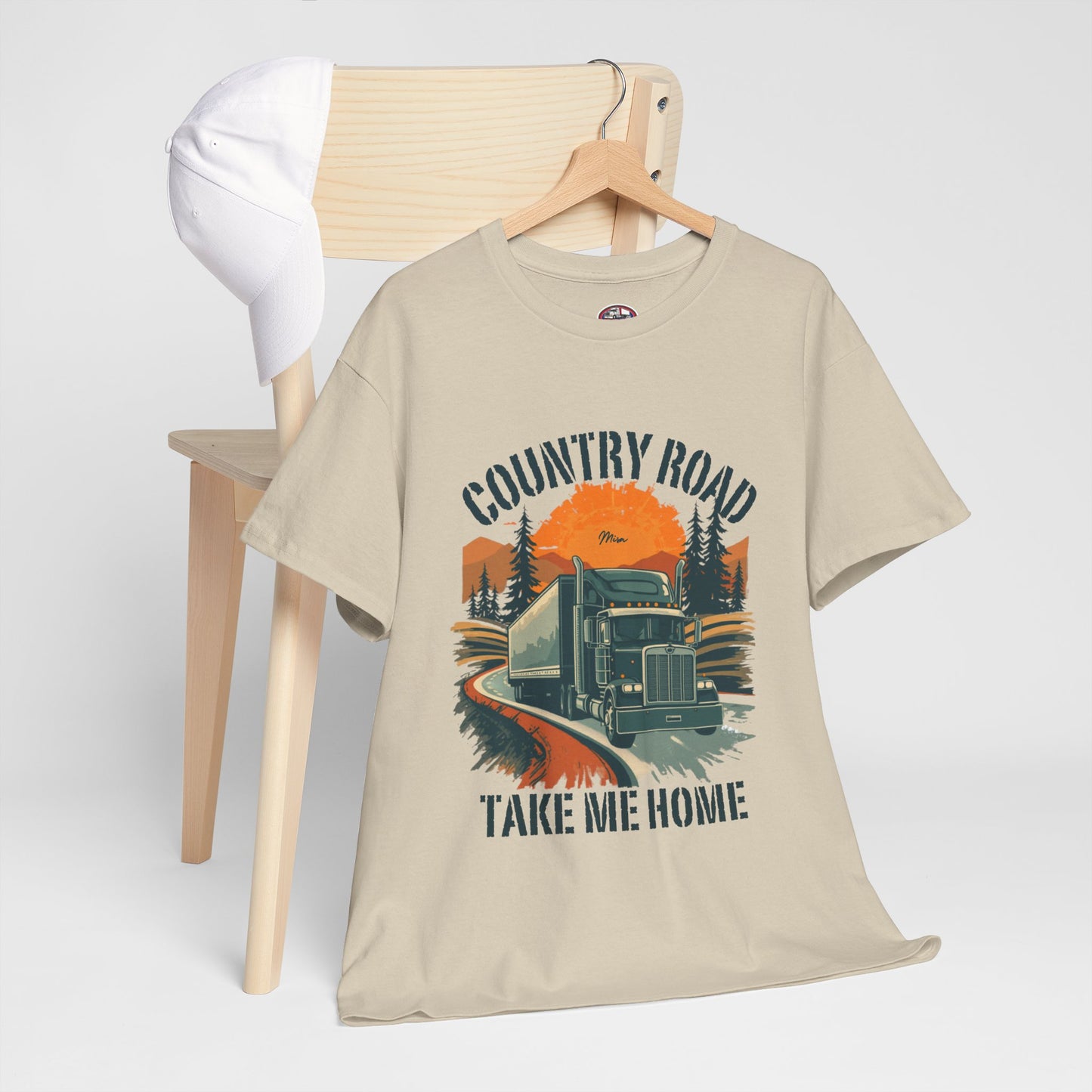 Country Road Truck Tee — "Country Road Take Me Home" Vintage Semi-Truck T-Shirt
