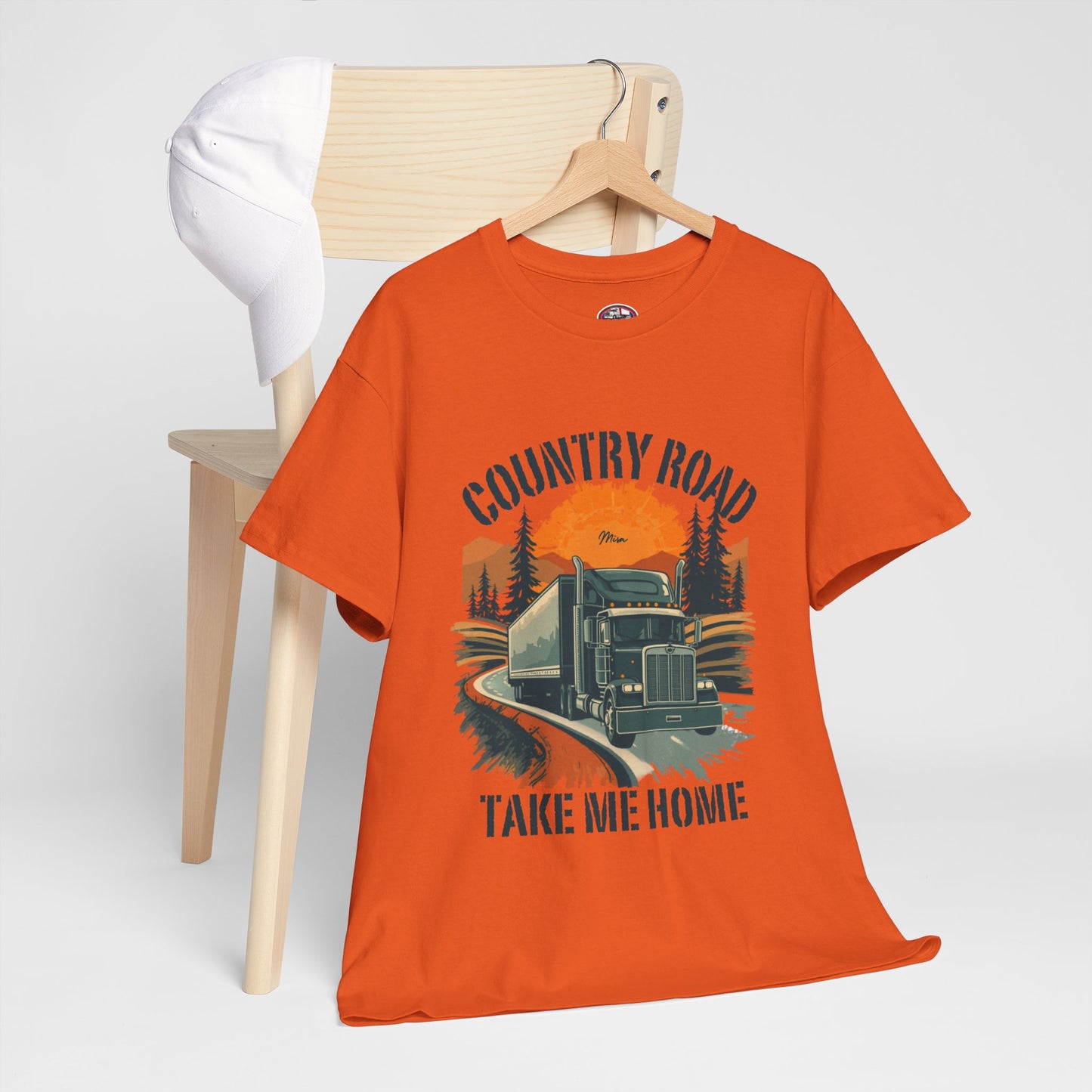 Country Road Truck Tee — "Country Road Take Me Home" Vintage Semi-Truck T-Shirt