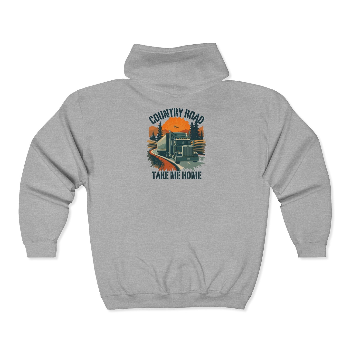 Full-Zip Hoodie — Pacific Coast Train Scenery Graphic