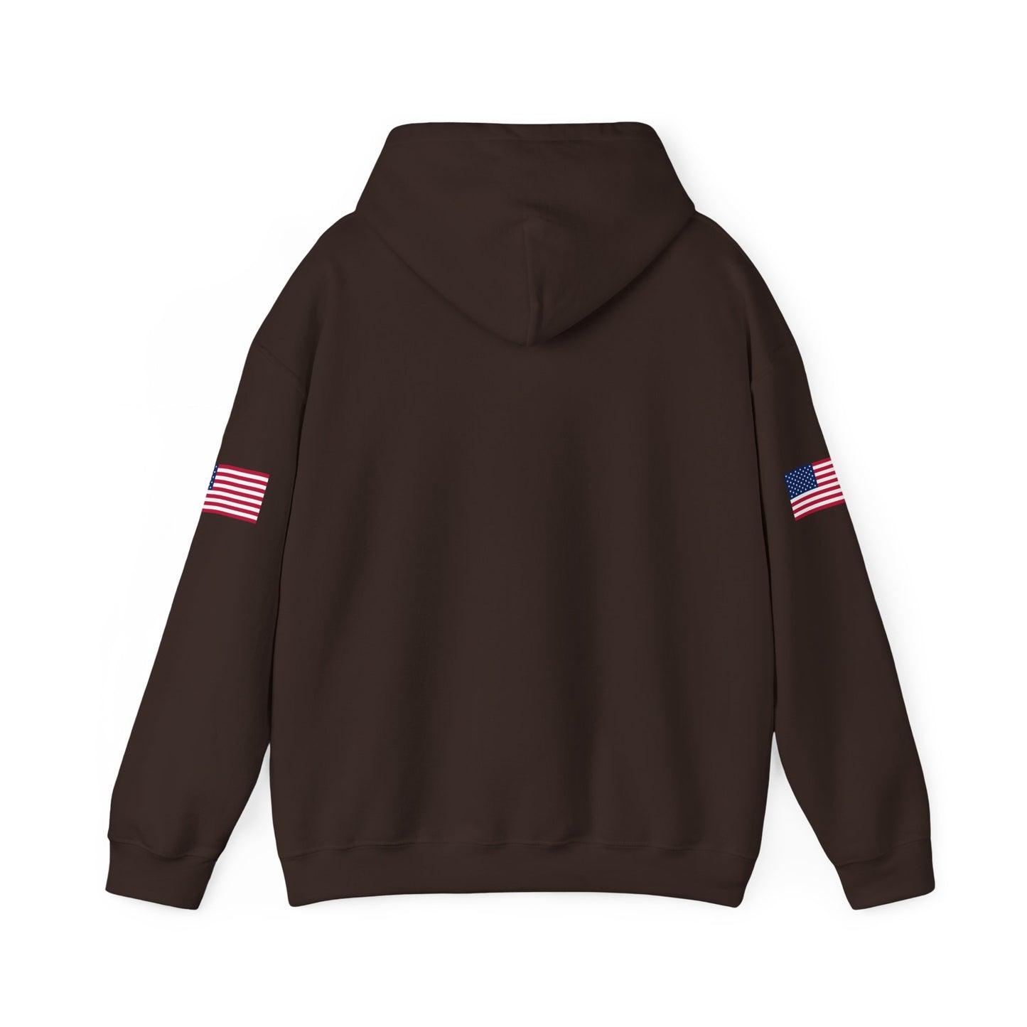 Make Trucking Great Again Hoodie — American Flag Sleeves, Trucker Semi Truck Sweatshirt