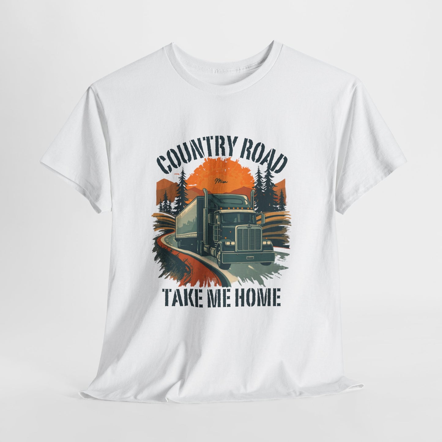 Country Road Truck Tee — "Country Road Take Me Home" Vintage Semi-Truck T-Shirt