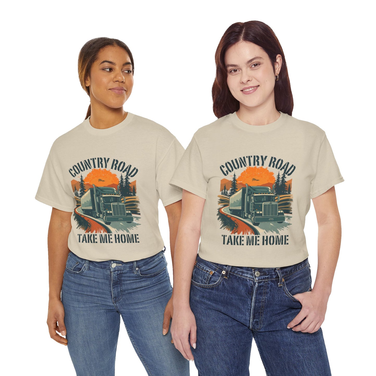 Country Road Truck Tee — "Country Road Take Me Home" Vintage Semi-Truck T-Shirt
