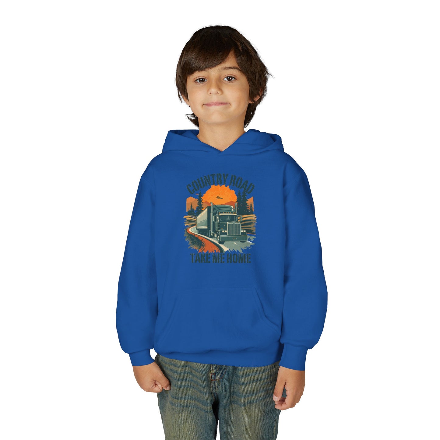 Youth Hoodie - "Country Road Take Me Home" Vintage Truck Graphic