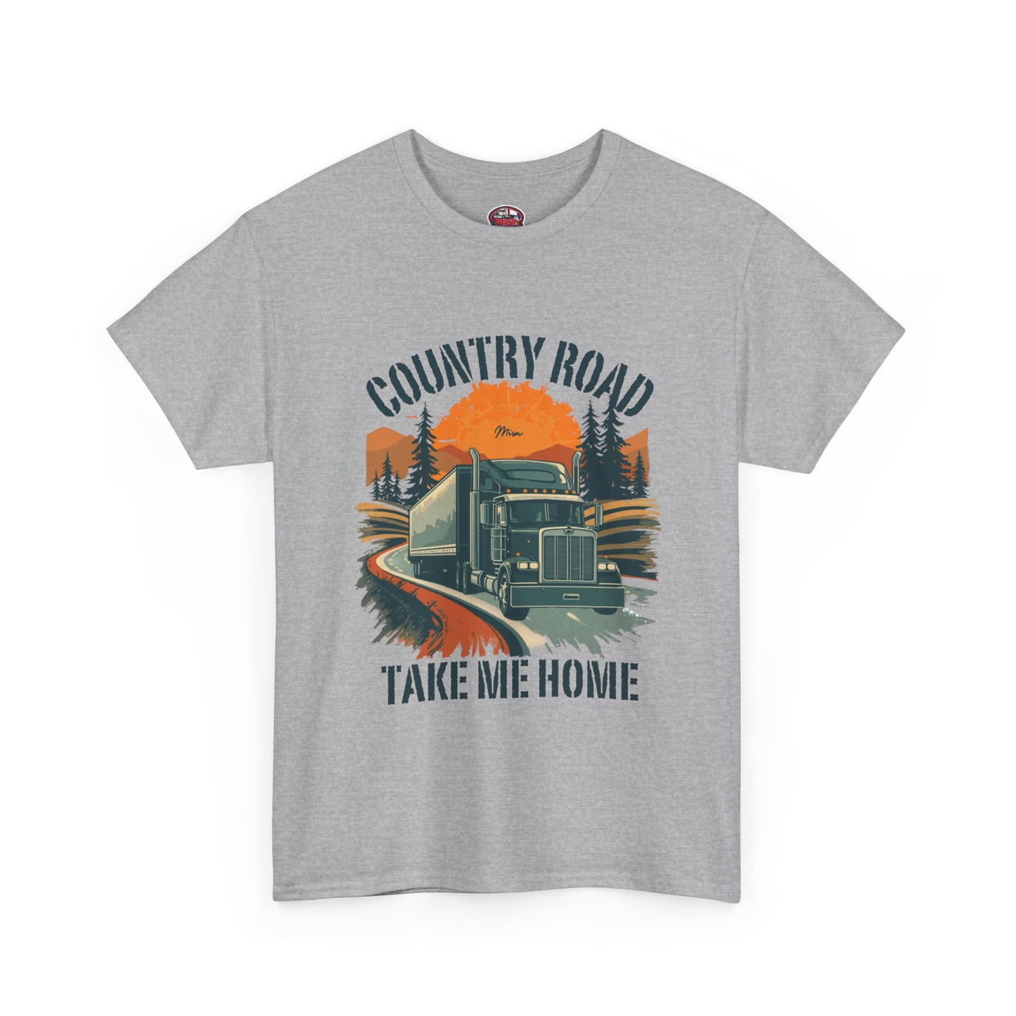 Country Road Truck Tee — "Country Road Take Me Home" Vintage Semi-Truck T-Shirt