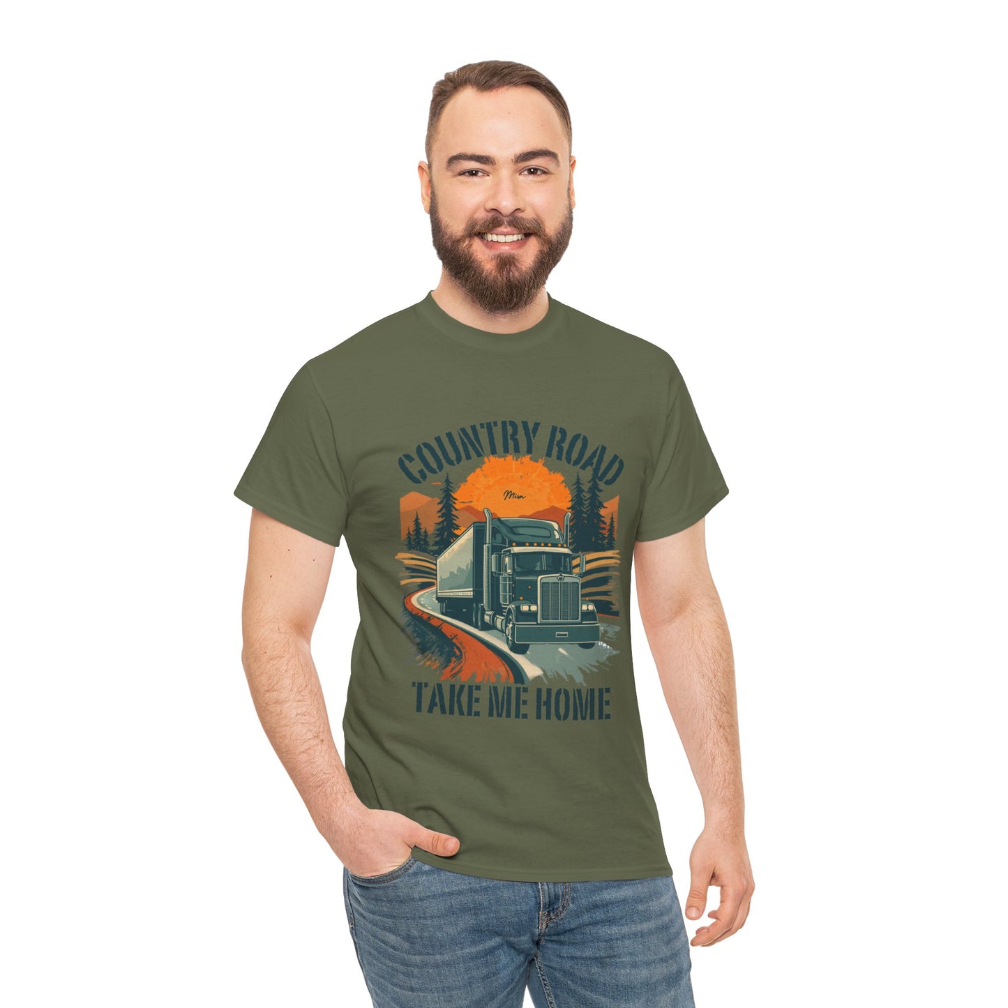 Country Road Truck Tee — "Country Road Take Me Home" Vintage Semi-Truck T-Shirt