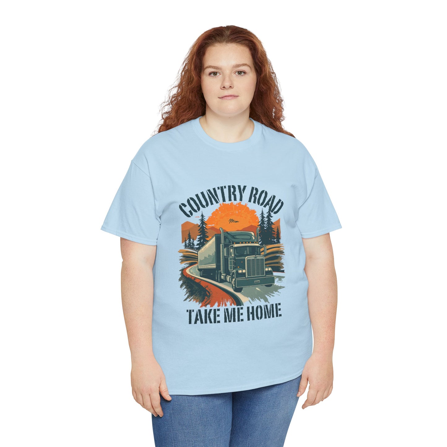 Country Road Truck Tee — "Country Road Take Me Home" Vintage Semi-Truck T-Shirt