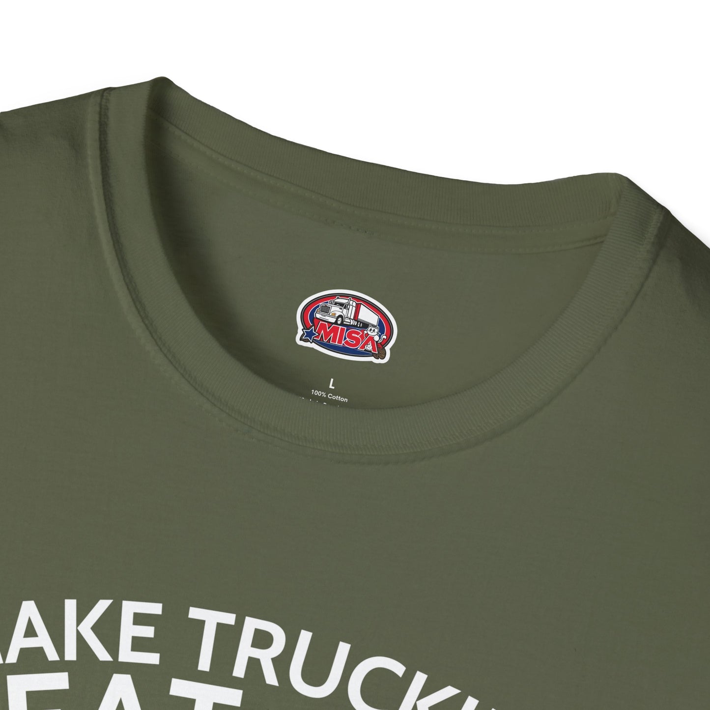 Make Trucking Great Again T-Shirt — Vintage Red Semi Truck Graphic Tee