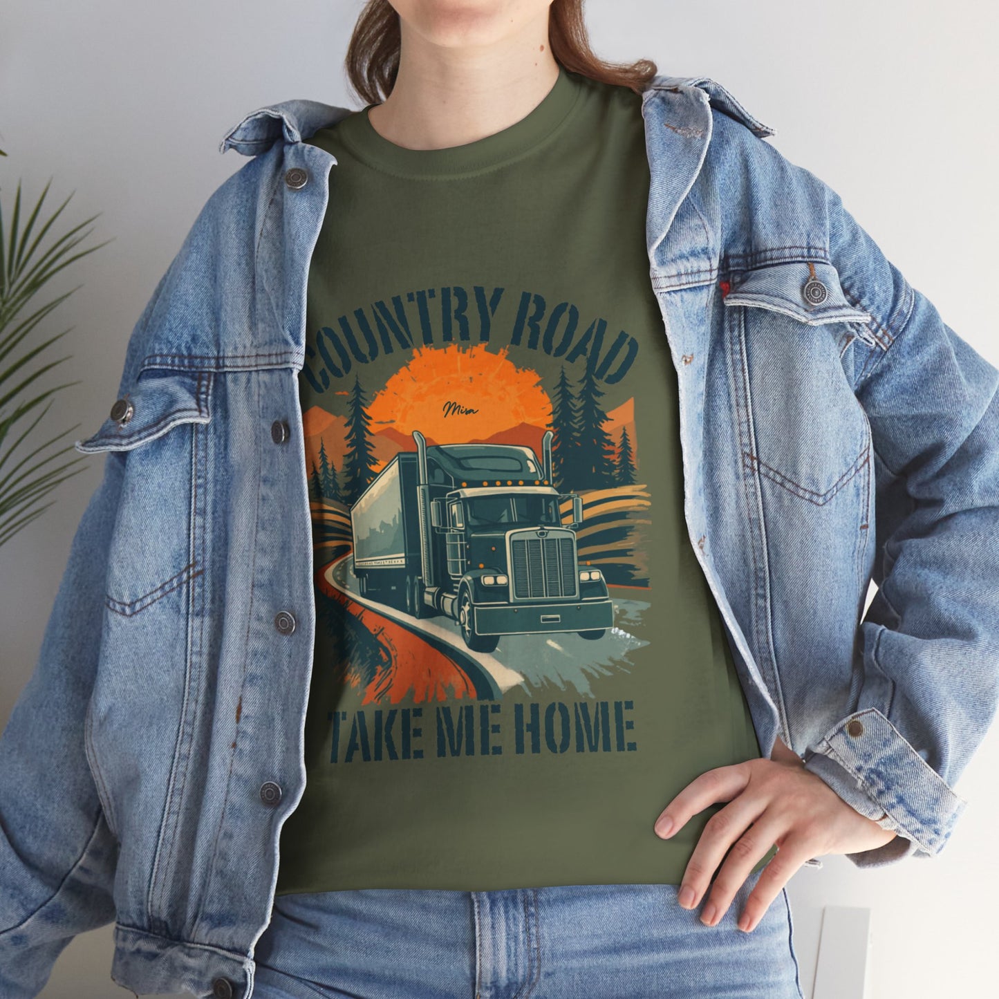 Country Road Truck Tee — "Country Road Take Me Home" Vintage Semi-Truck T-Shirt