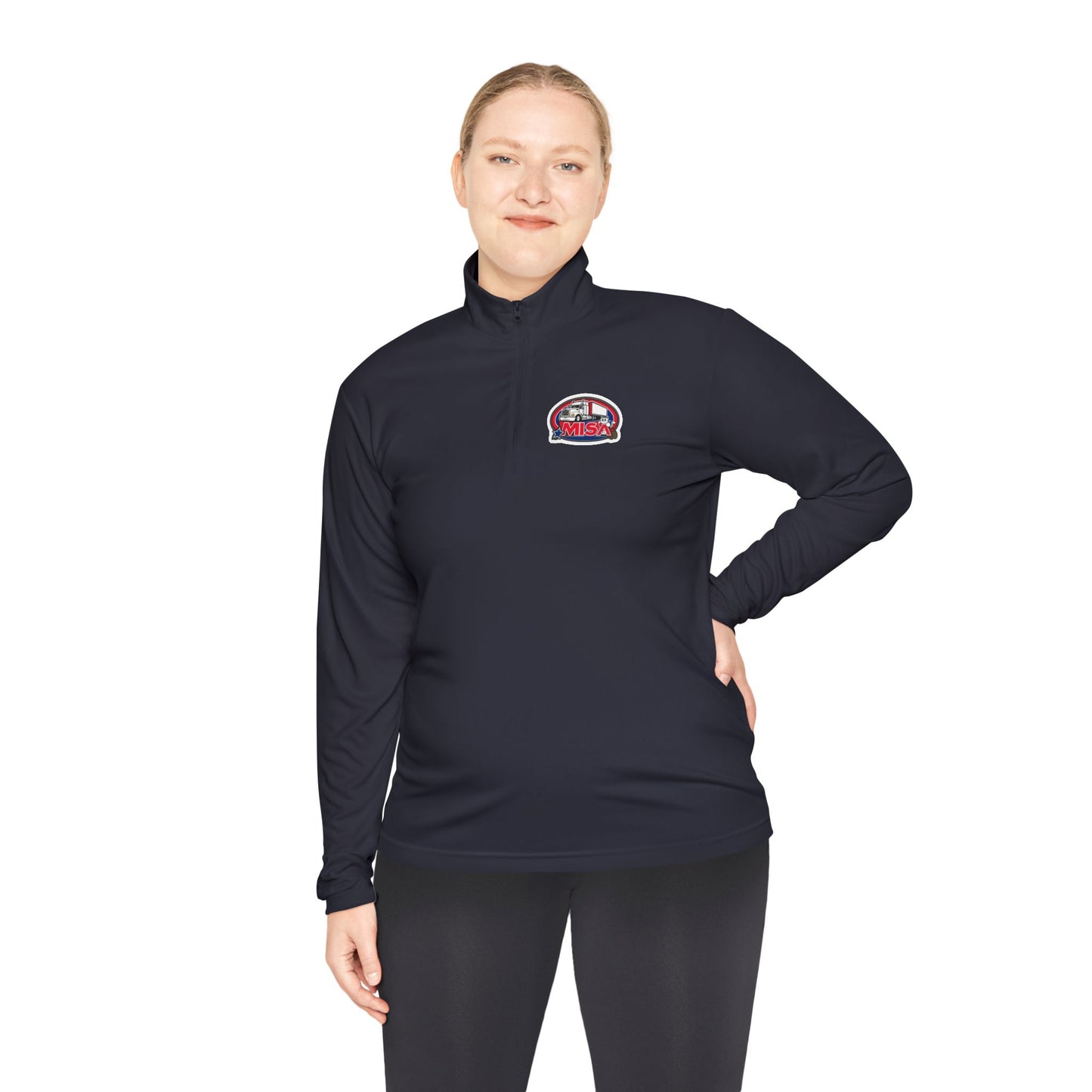 Quarter-Zip Pullover — “Country Road Take Me Home” Trucking Graphic